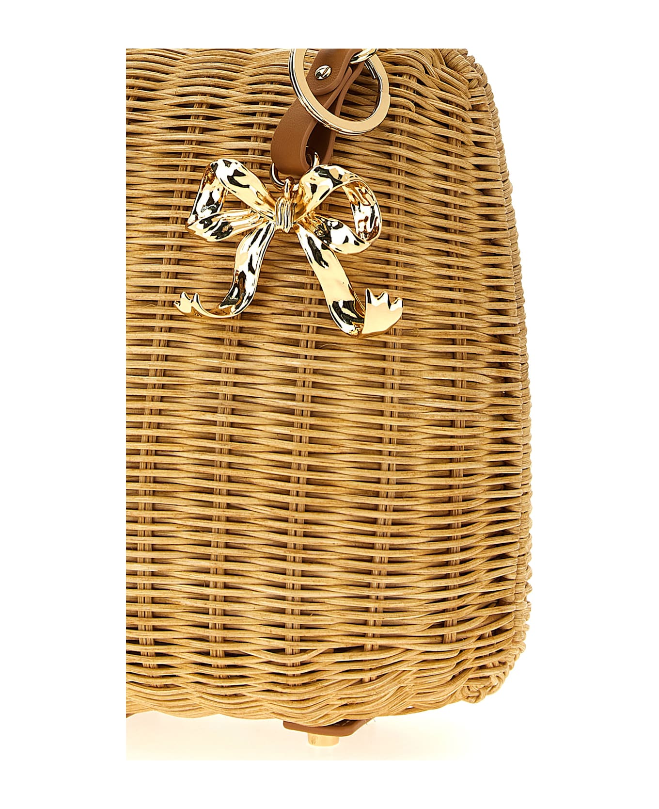 self-portrait 
brown Rattan Bag With Keychain
 Handbag - Brown