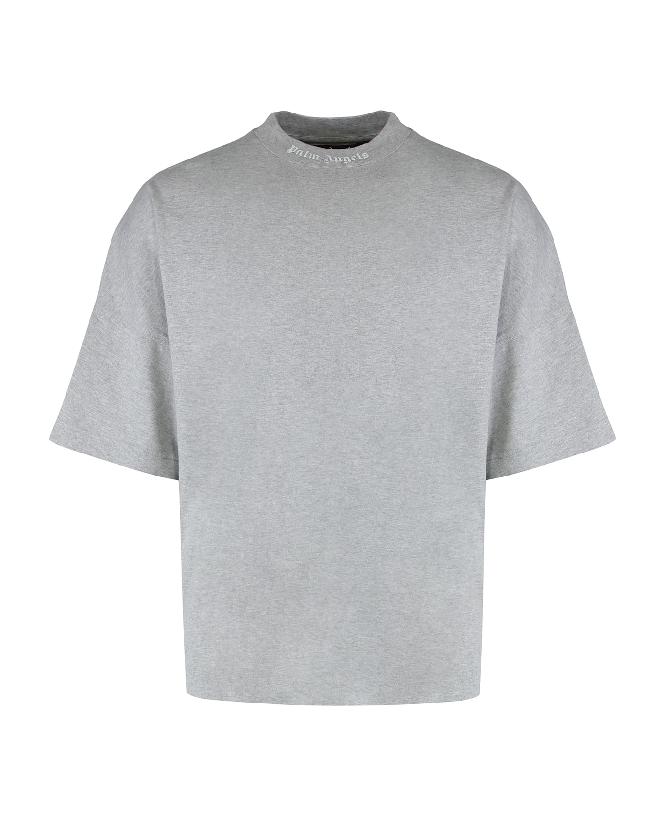Palm Angels Crew Neck T-shirt In Cotton - grey