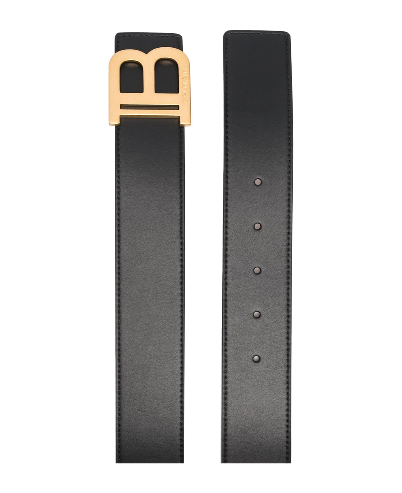 Balmain B-belt 4cm-calfskin - Pa Black