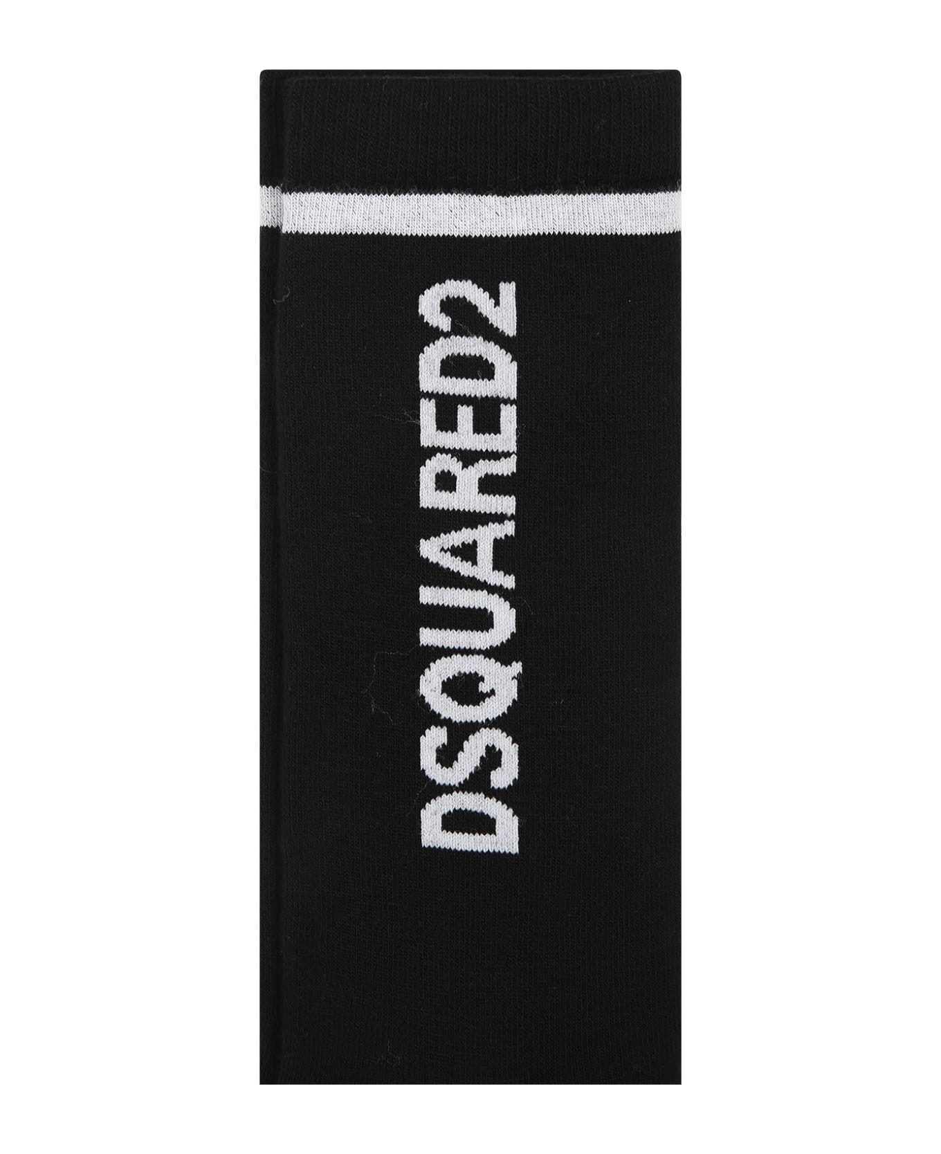 Dsquared2 Black Socks For Boy With Logo - Black