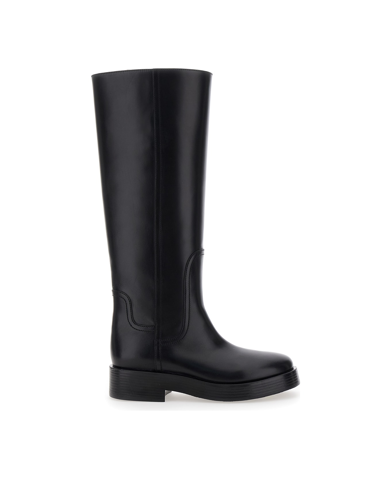 Casadei 'charlie' Black Knee High Boots In Leather Woman - Black