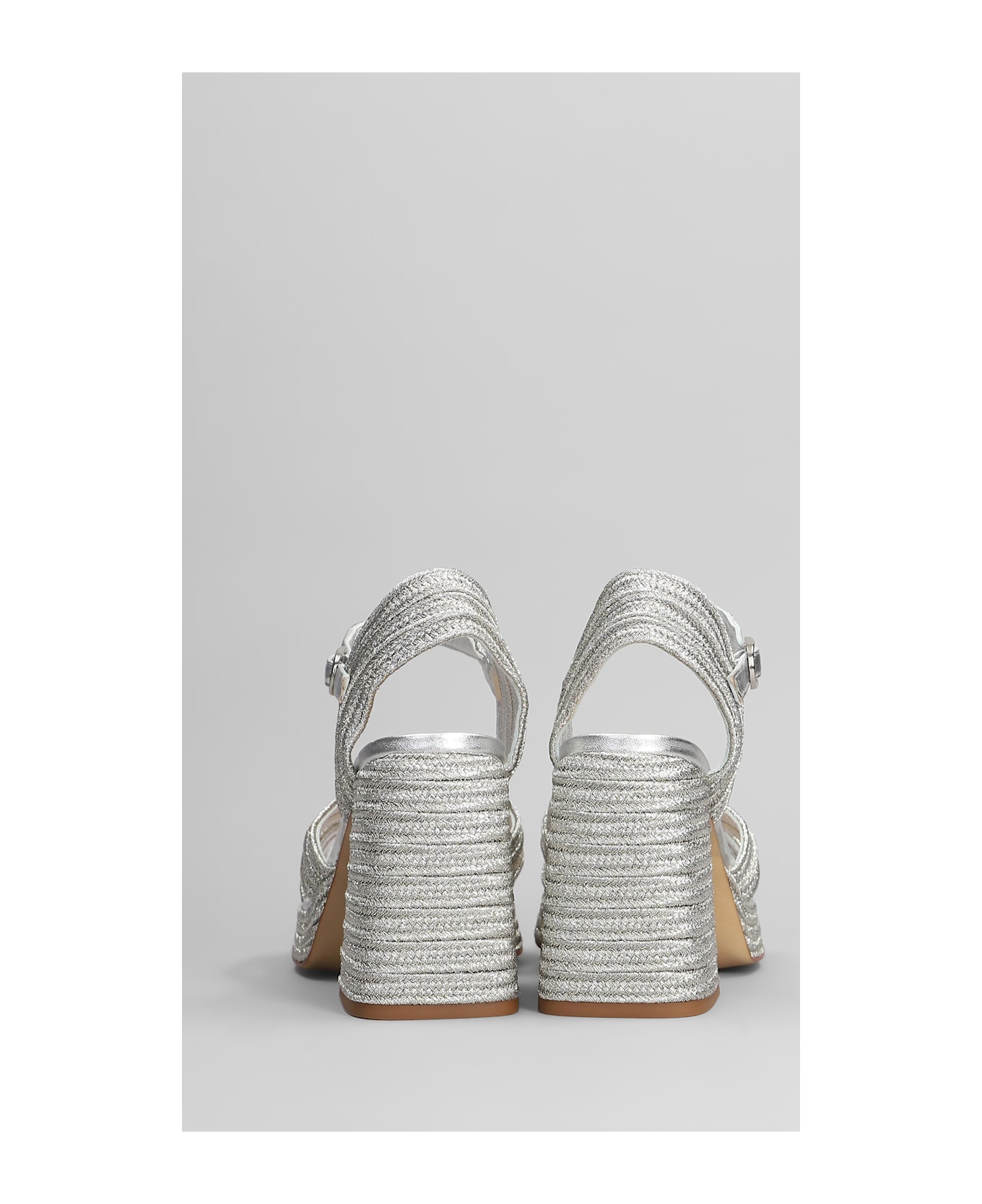 Castañer Valle-142 Sandals In Platinum Fabric - platinum