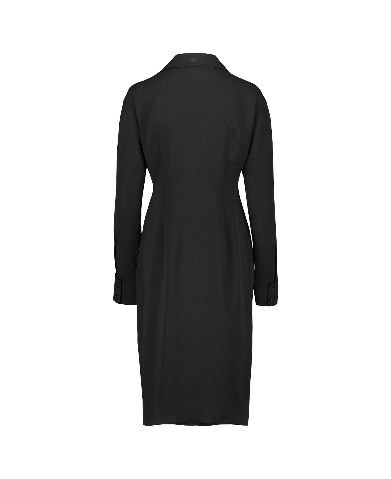 Courrèges Shirt Dress In Crepe - Black