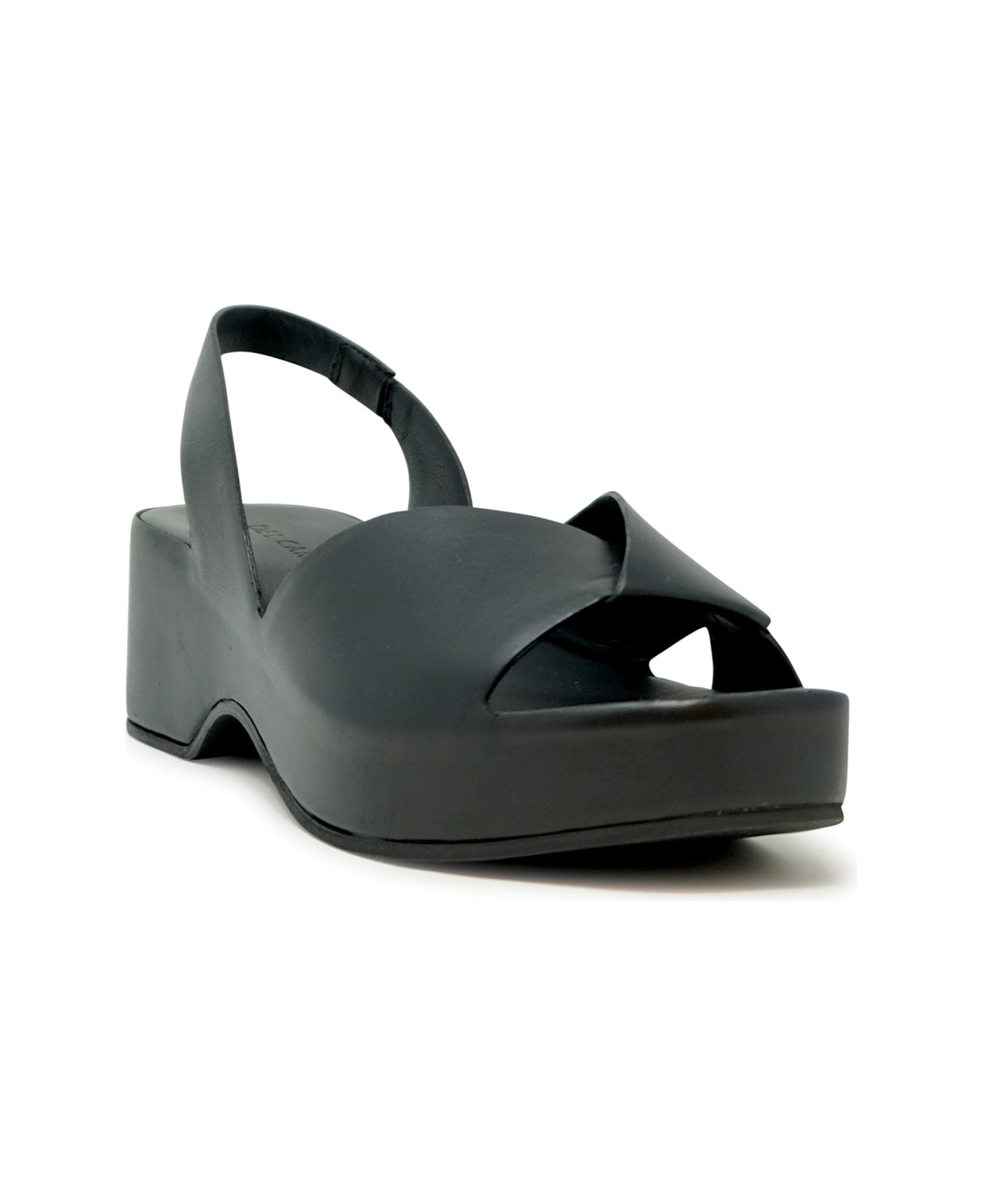 Del Carlo Roberto Del Carlo Leather Sandals - BLACK
