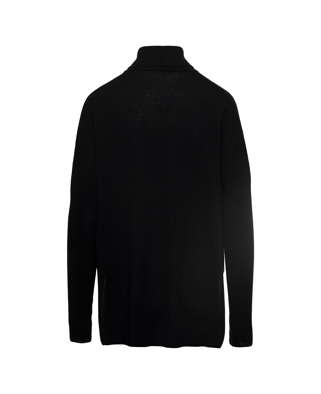 Antonelli Black Sweater With Mock Neck In Wool And Cashmere Woman - Black