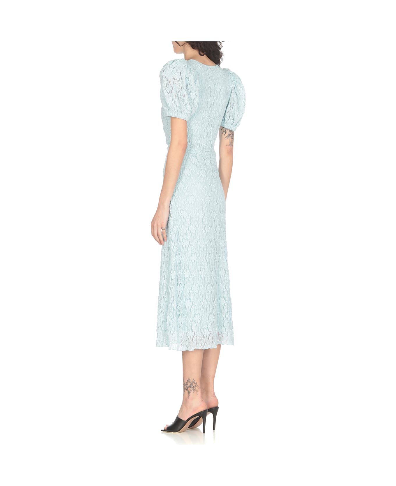 Rotate by Birger Christensen Dress With Embroideries - Light Blue ワンピース＆ドレス