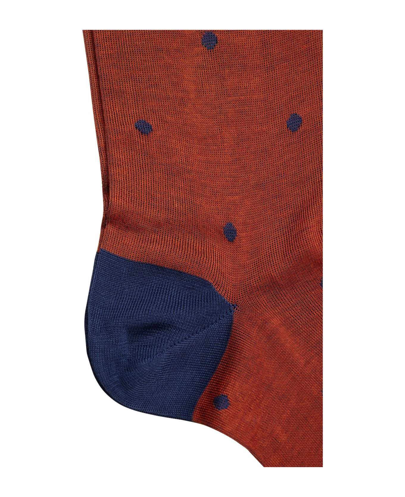Gallo Polka Dot Cotton Long Socks - Red/blue