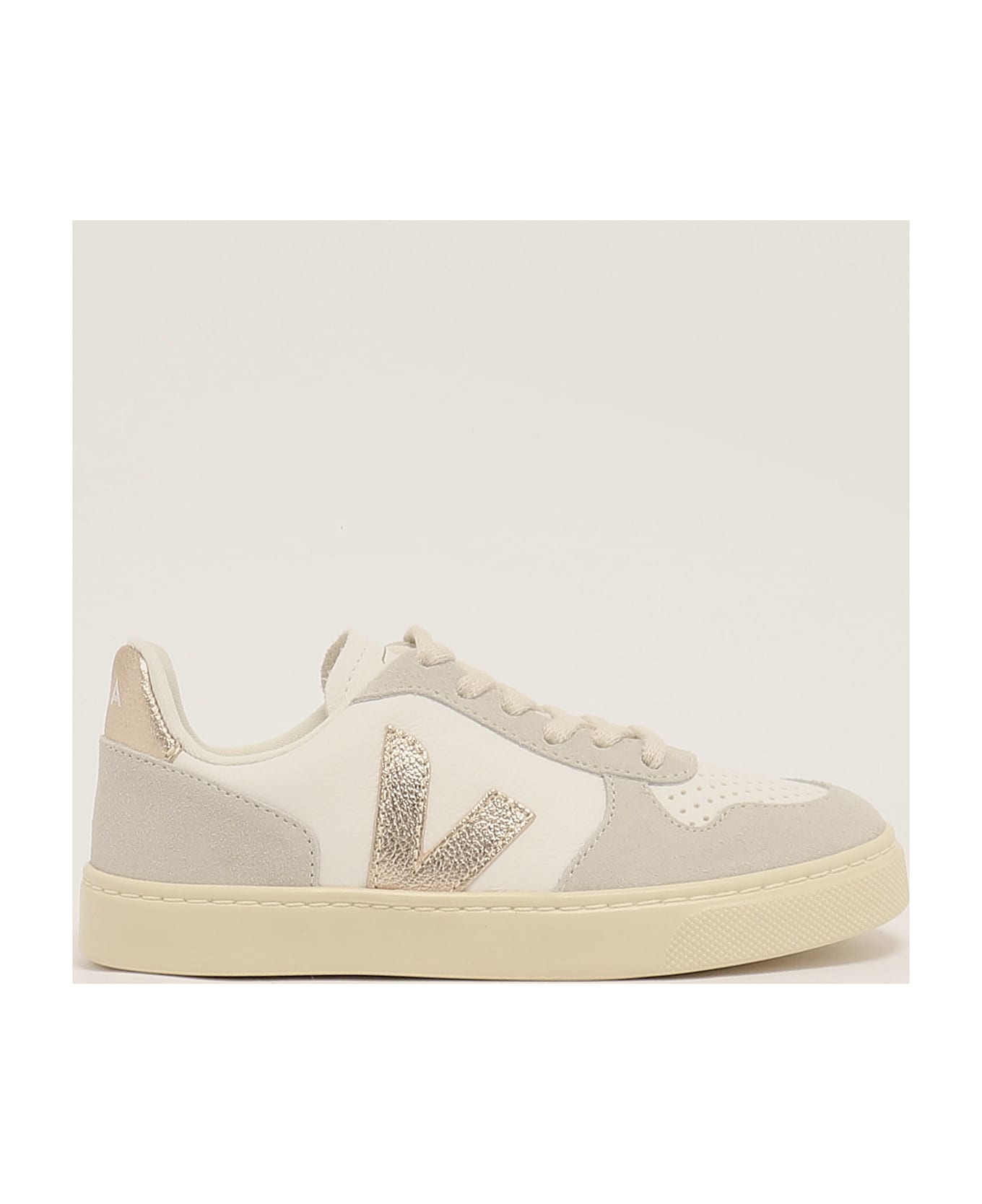 Veja Small V-10 Sneaker - BIANCO-PLATINO