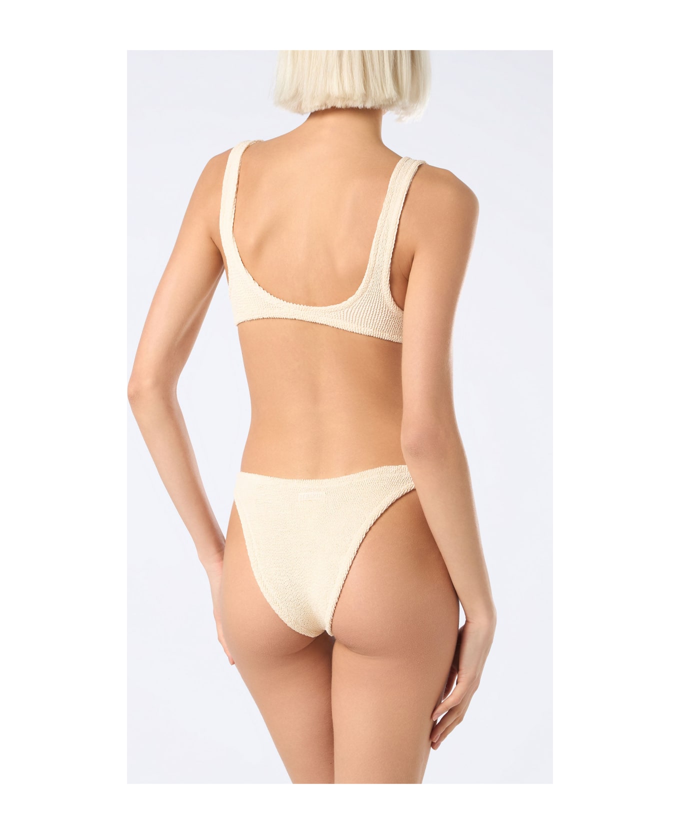 MC2 Saint Barth Woman Beige Classic Crinkle Swim Briefs Elise - WHITE