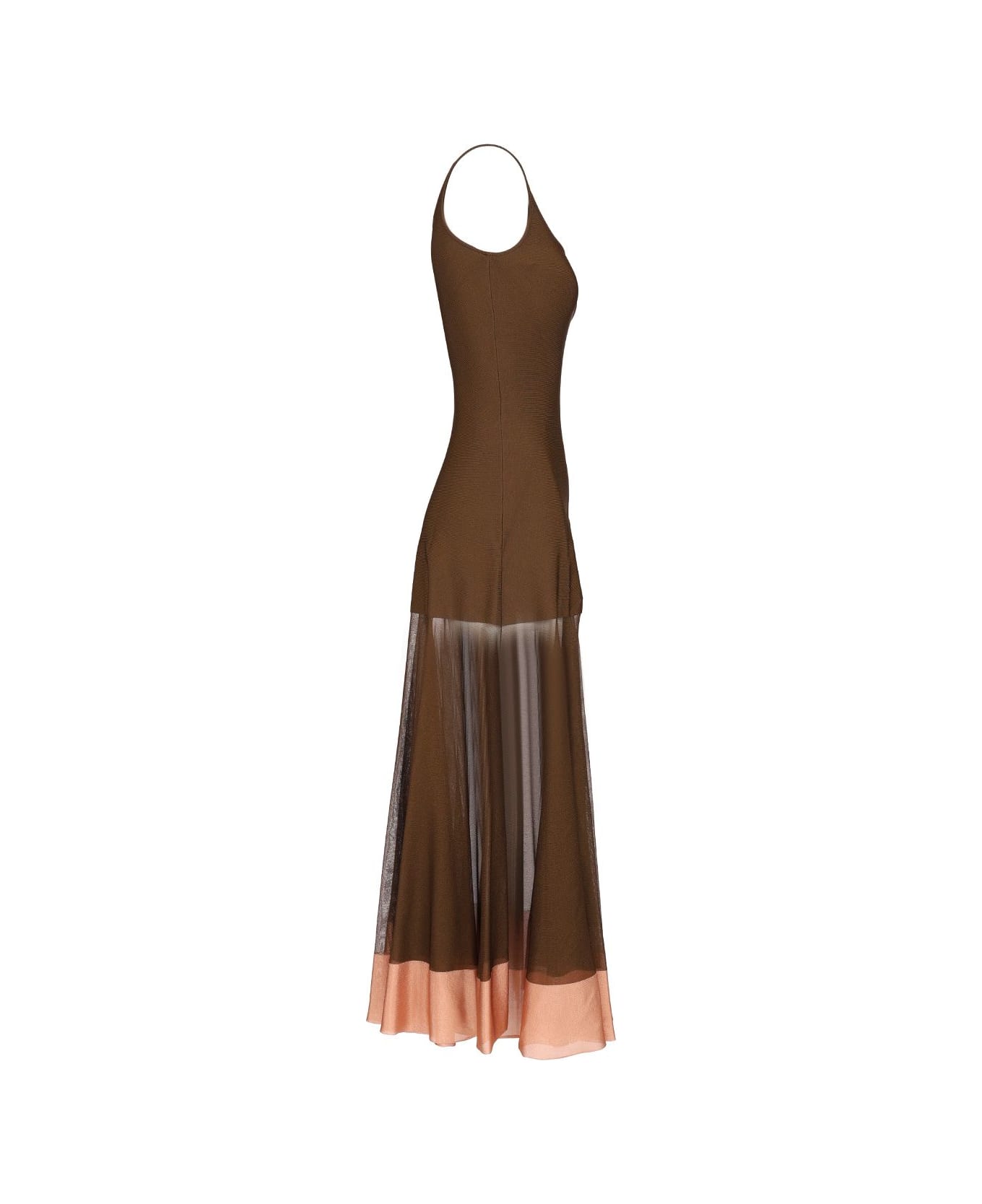 Fendi Dress Sheer Viscose Knit - Brown