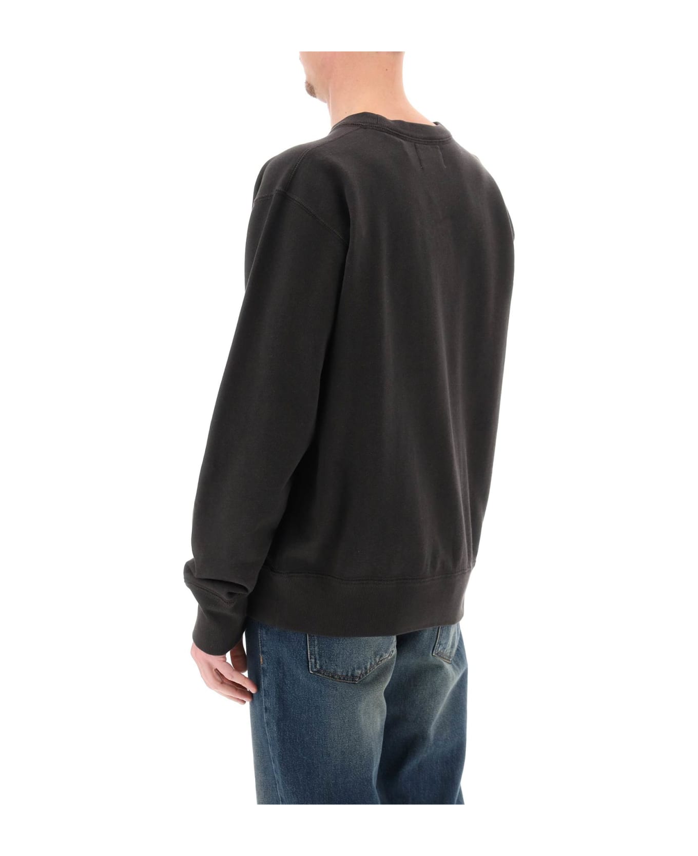 Isabel Marant Long-sleeved Crewneck Sweatshirt - FADED BLACK ECRU (Black)