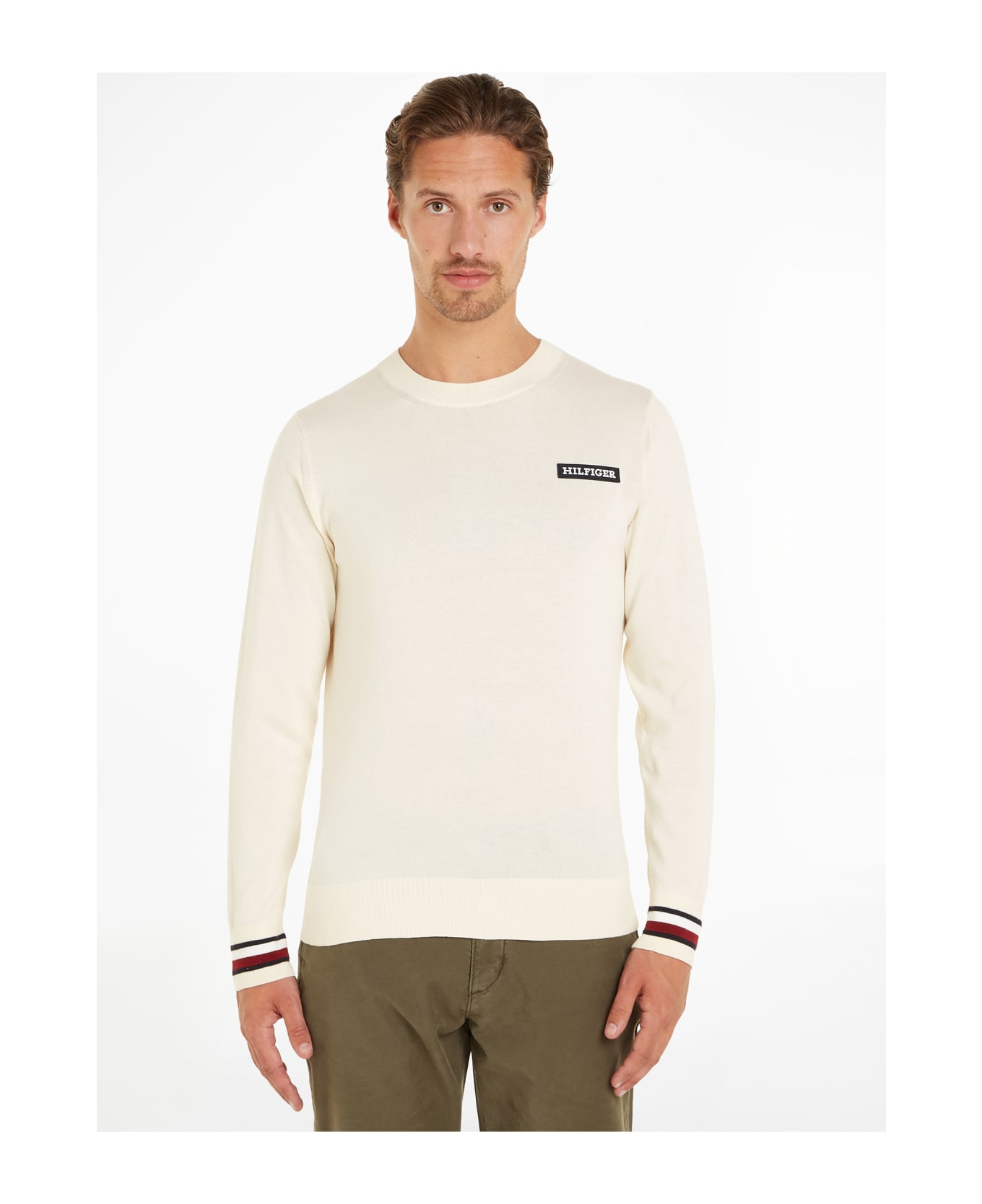 Tommy Hilfiger Global Stripe Pullover With Logo - CALICO