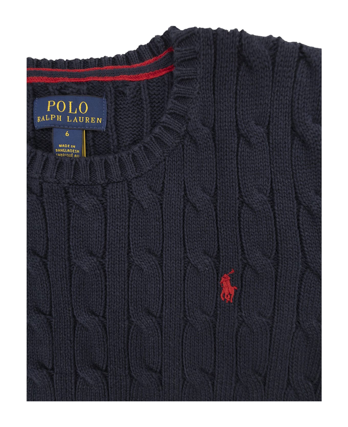 Polo Ralph Lauren Cable-knit Cotton Sweater With Logo - Navy