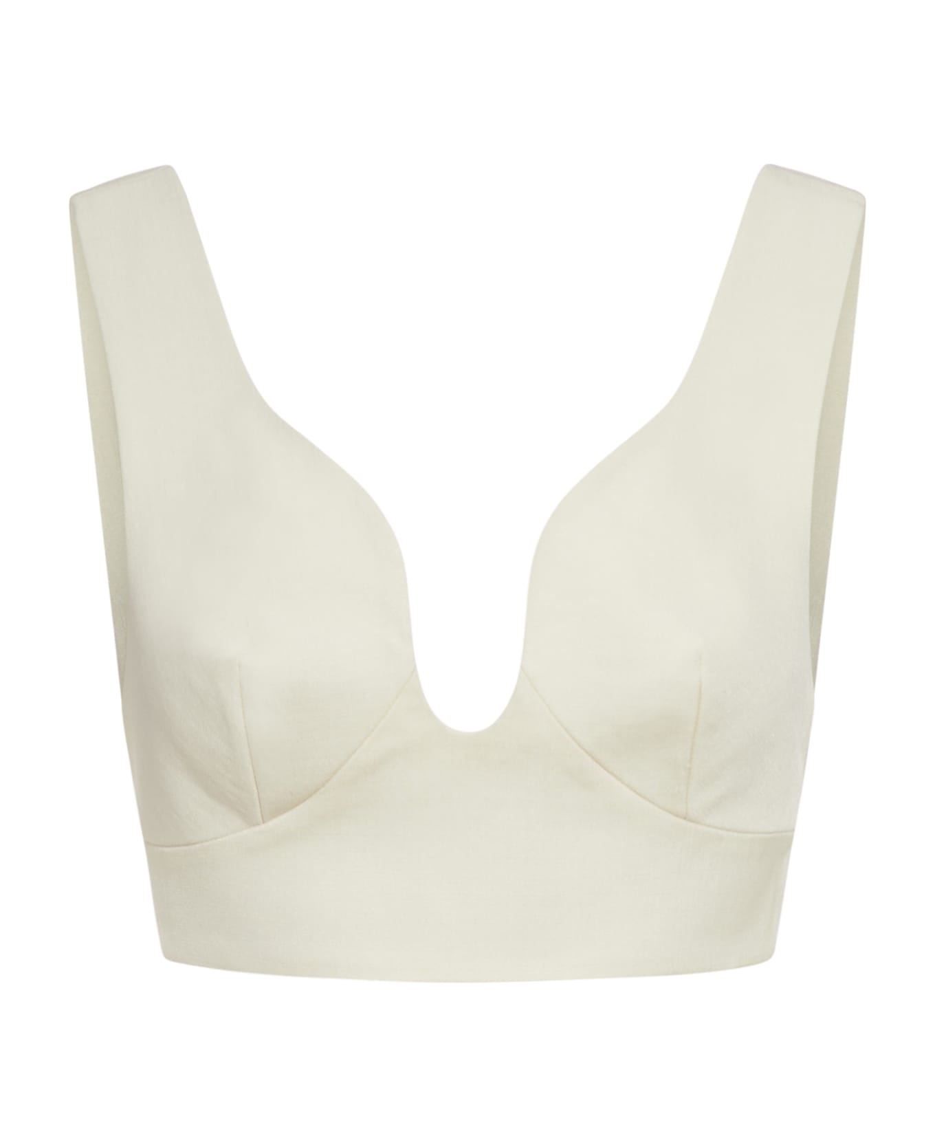 Jil Sander Graphic Curved Low Scooped Bra - Chalk