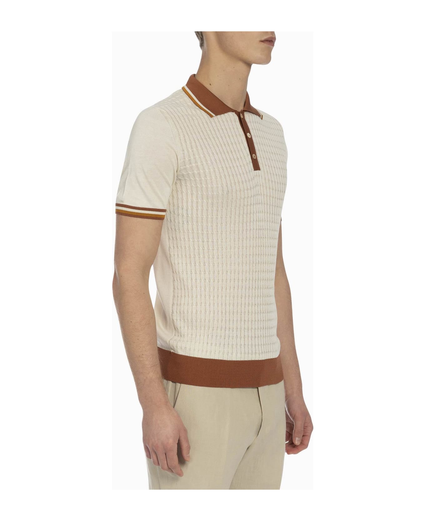 Larusmiani 'pierrot' Polo Polo Shirt - Brown ポロシャツ