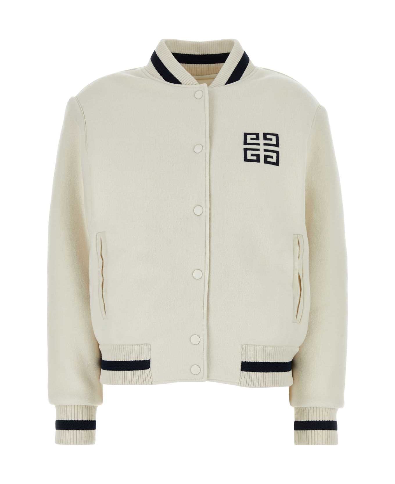Givenchy Iovry Wool Bomber Jacket - WHITENAVY