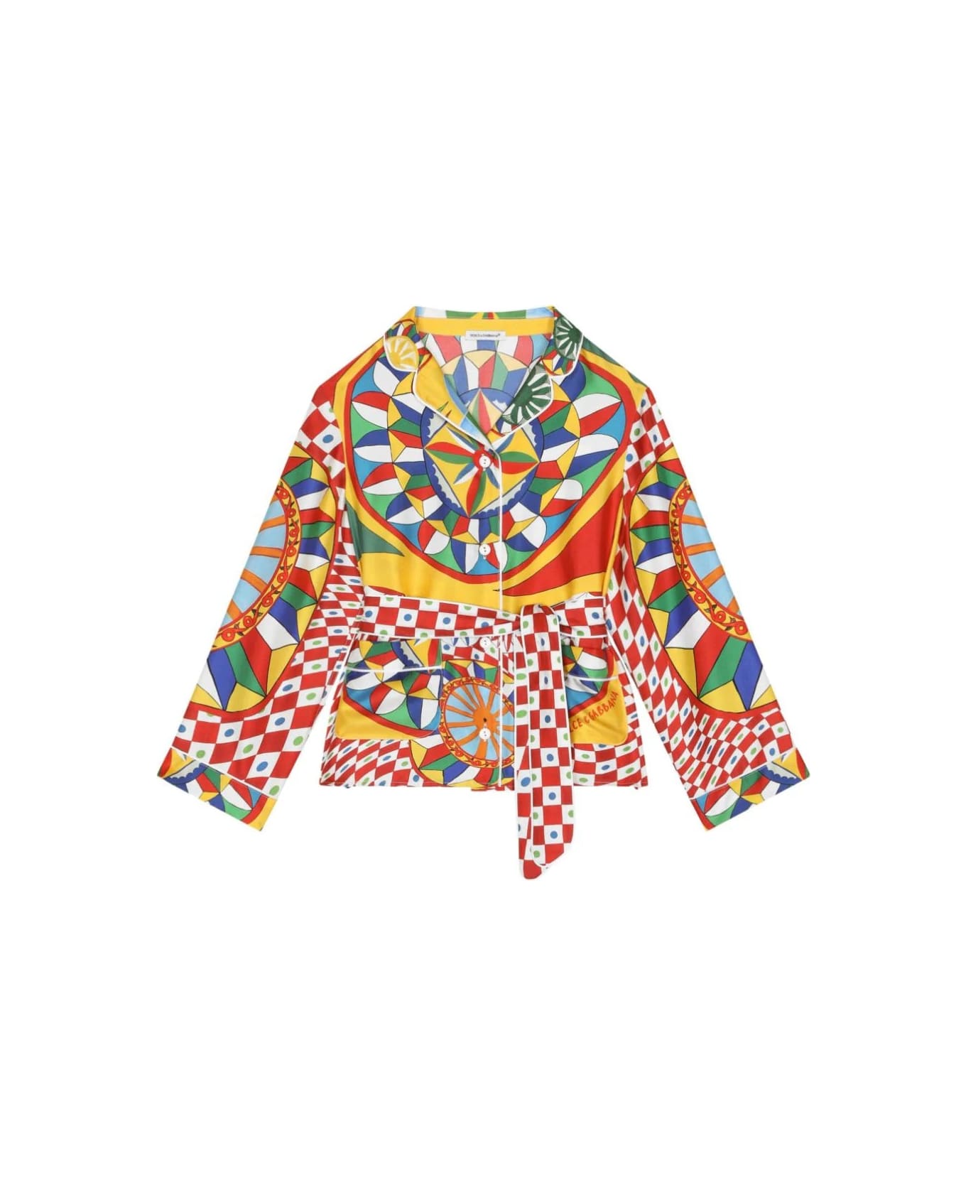 Dolce & Gabbana Twill Shirt With Cart Print - Multicolour シャツ