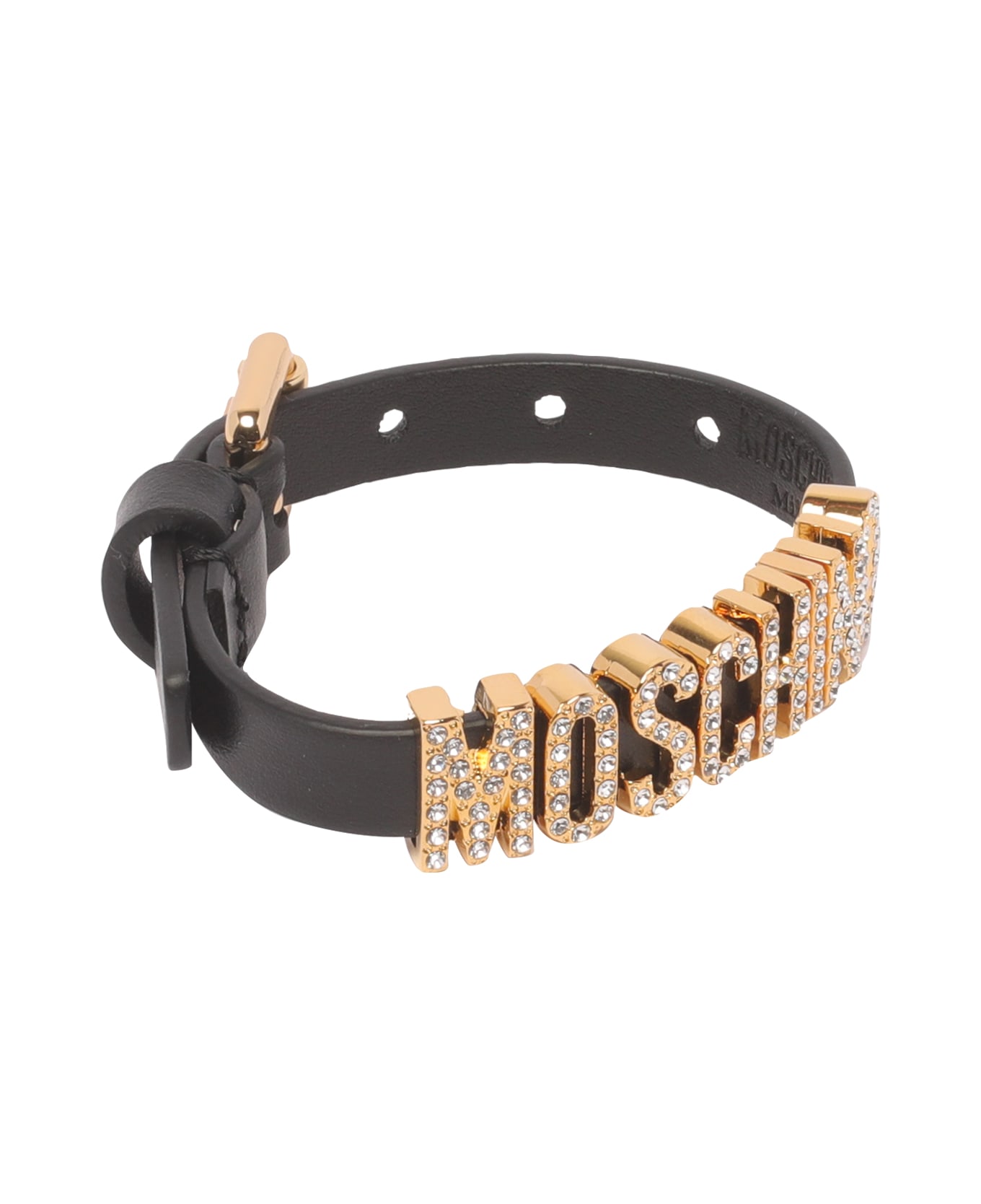 Moschino Crystal Lettering Bracelet - Black