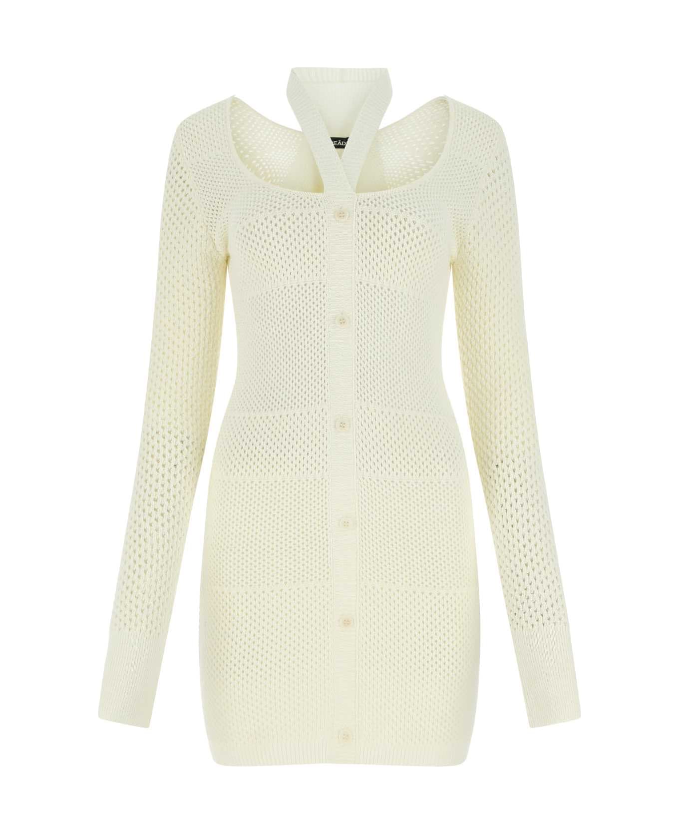 ANDREĀDAMO Ivory Stretch Viscose Blend Dress - 0474
