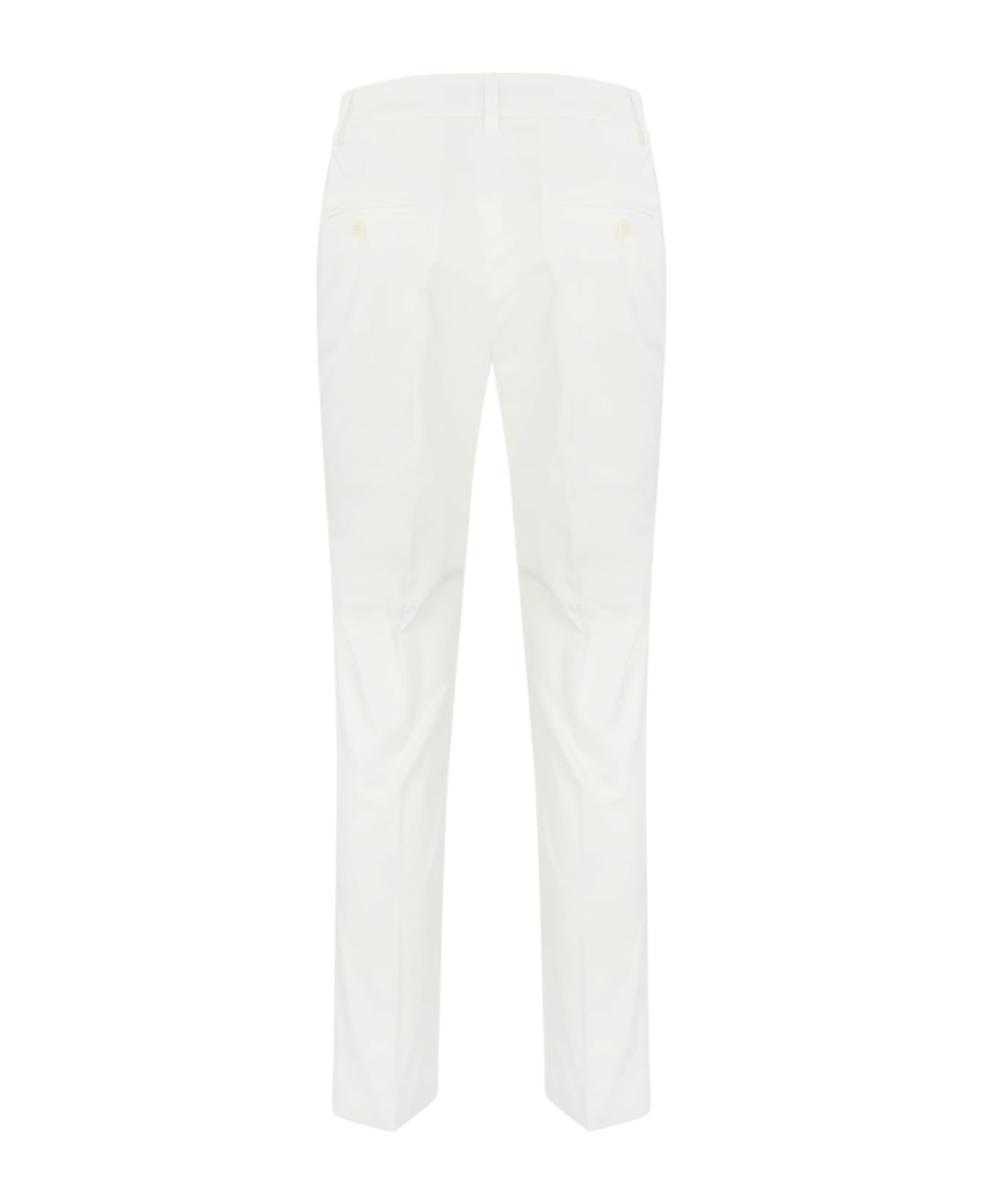 Weekend Max Mara "cecco" Stretch Cotton Trousers - OFF WHITE