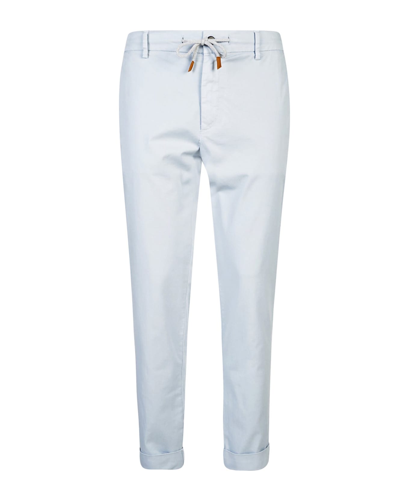 Eleventy White Stretch Trousers With Drawstring - BIANCO
