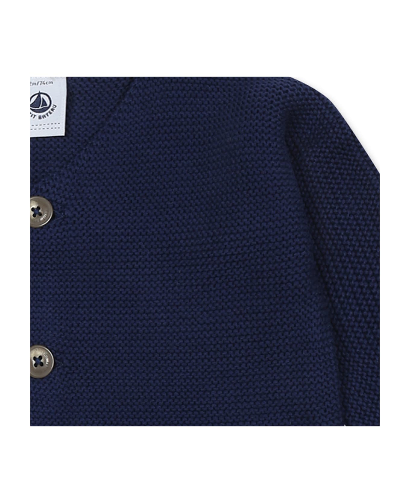 Petit Bateau Blue Cardigan For Baby Kids - Blue