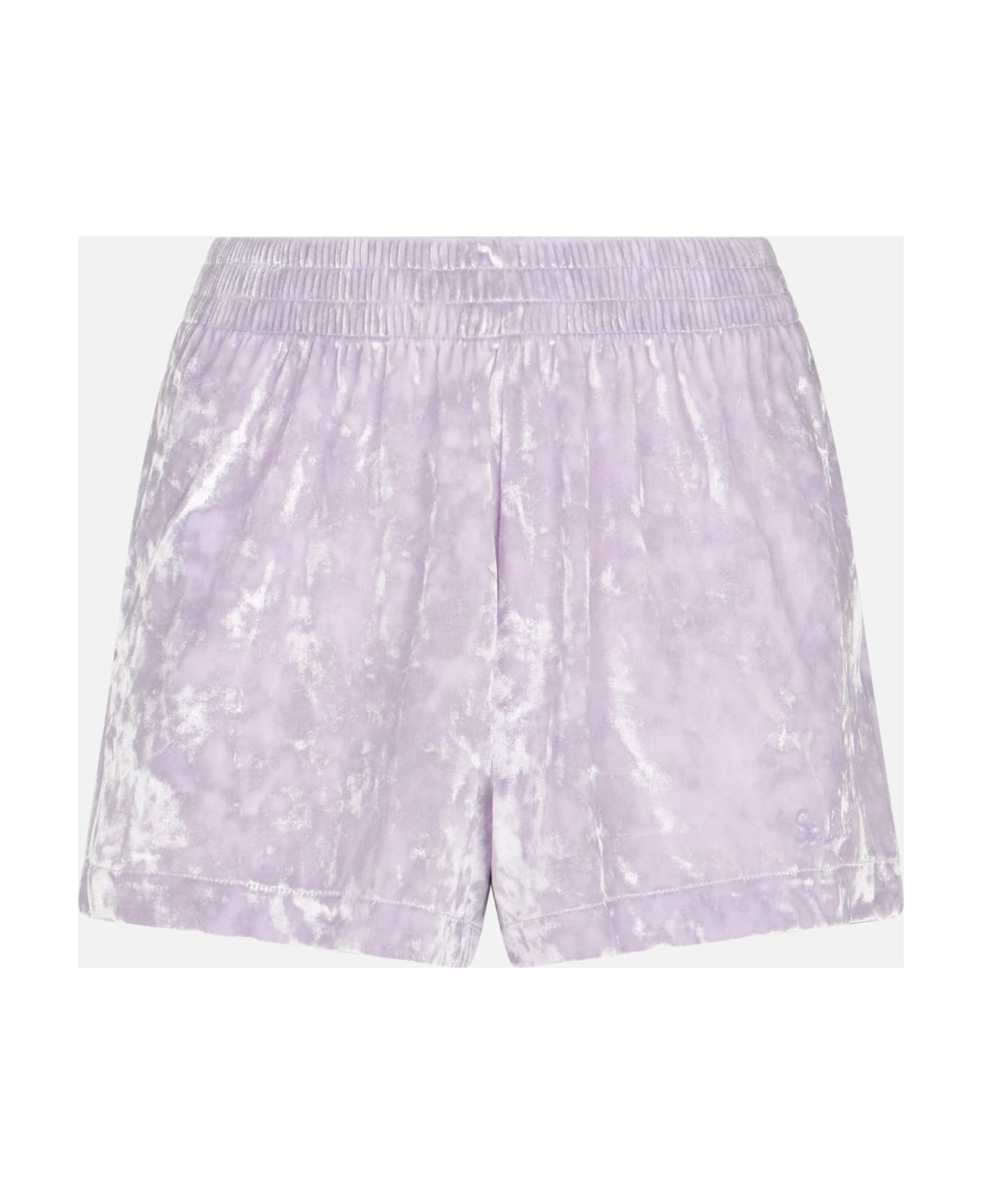 MC2 Saint Barth Woman Lilac Chenille Pull Up Shorts Cate - PINK