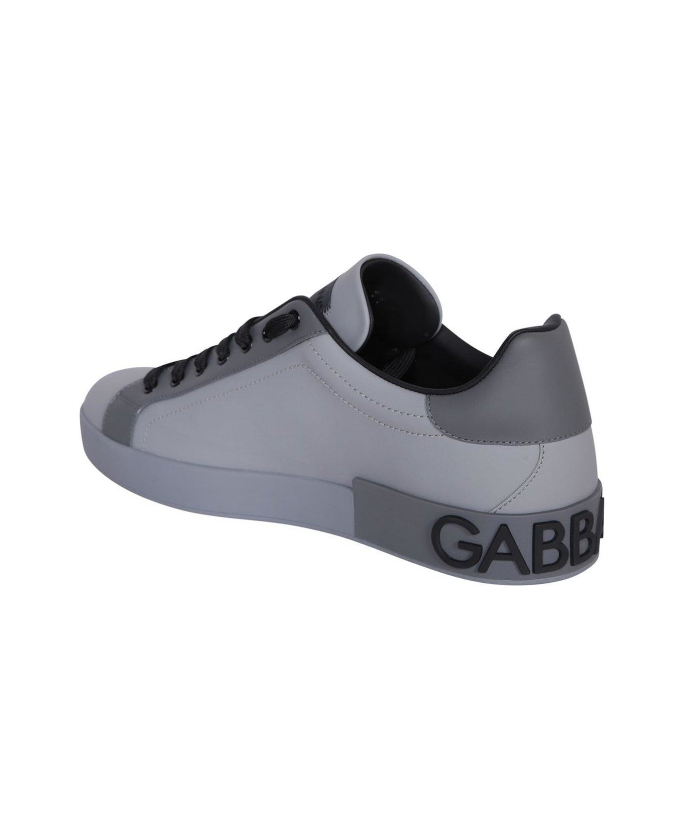 Dolce & Gabbana Portofino Lace-up Sneakers - GREY/BLACK