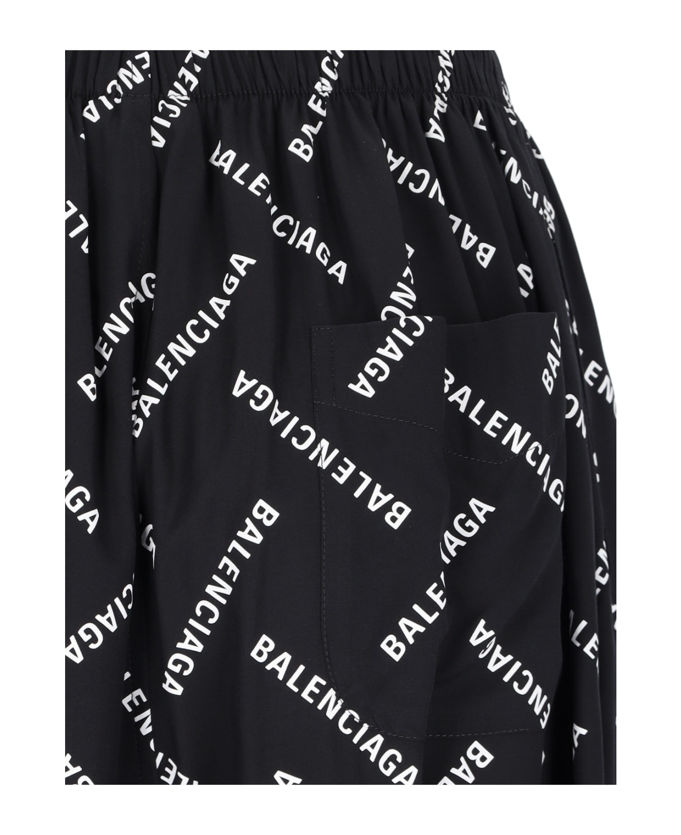 Balenciaga All-over Logo Pants - Black