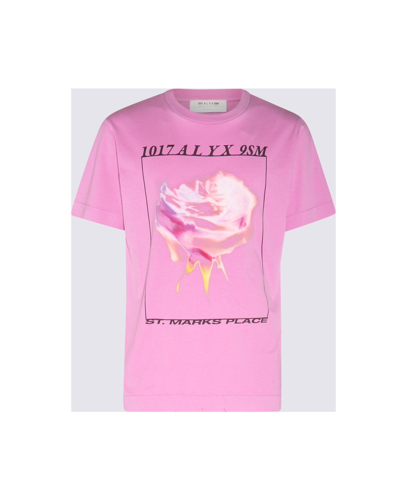 1017 ALYX 9SM Pink Cotton Icon Flower T-shirt - PINK B