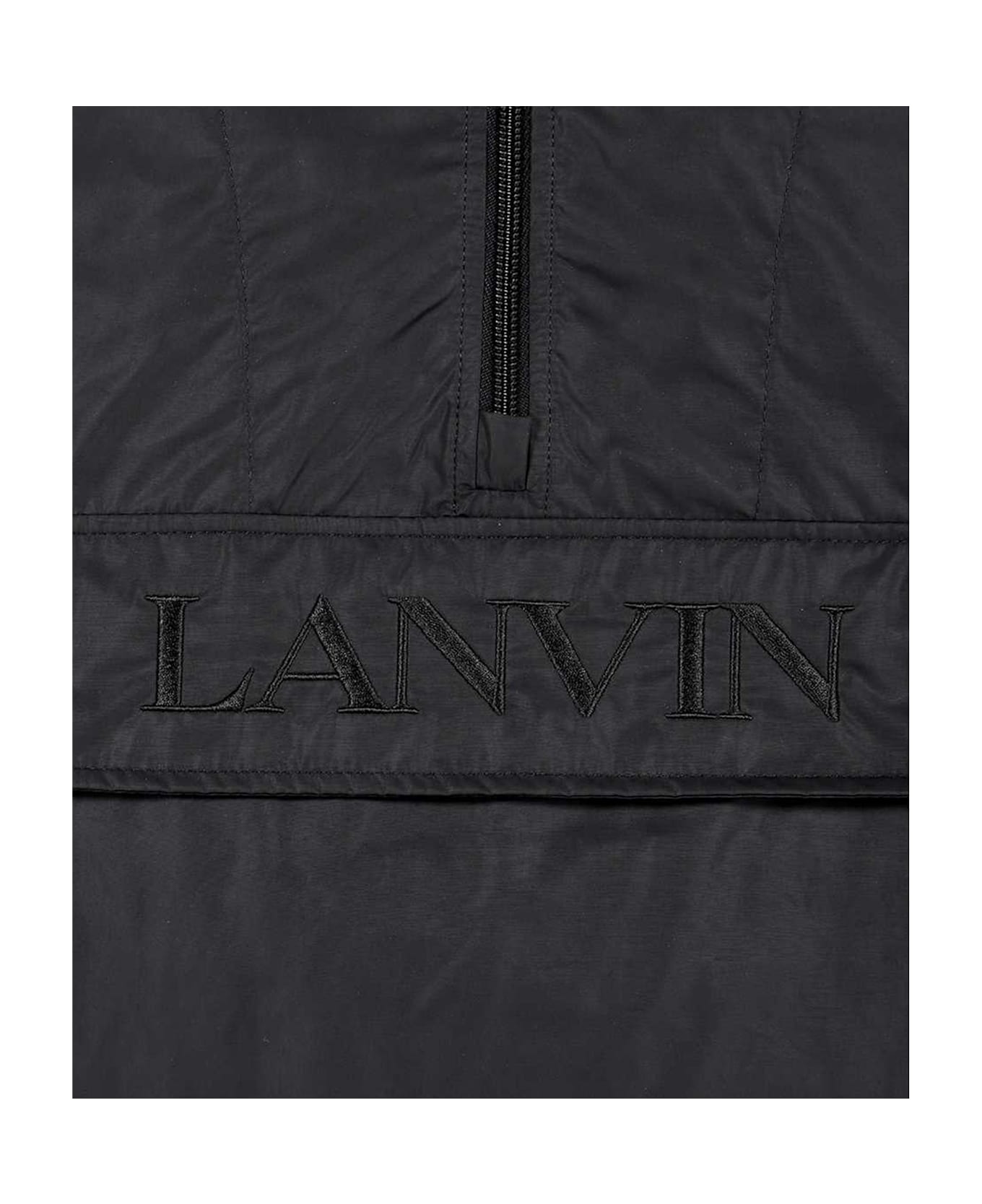 Lanvin Logo Hooded Windbreaker - Black
