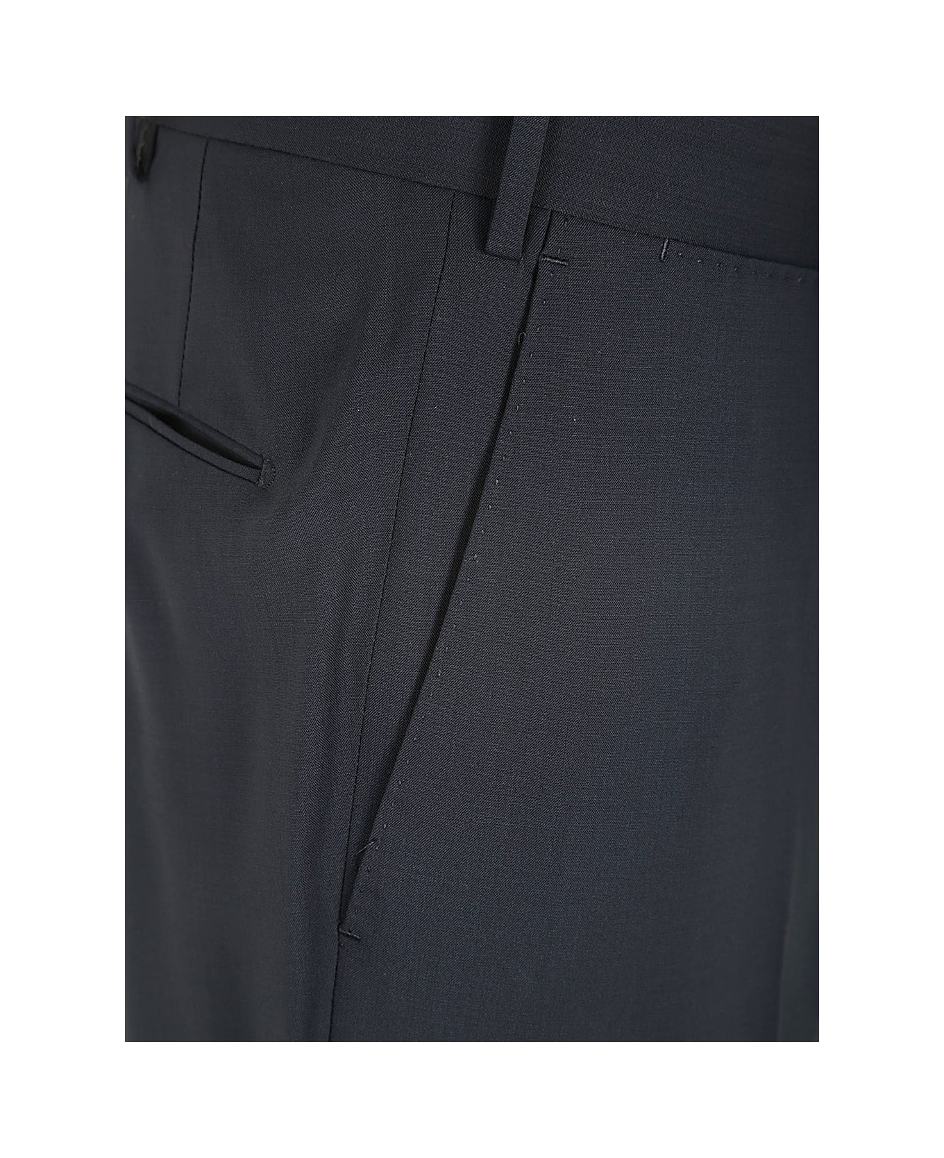 PT Torino Superlight Deluxe Wool Slim Flat Front Pants - Blue