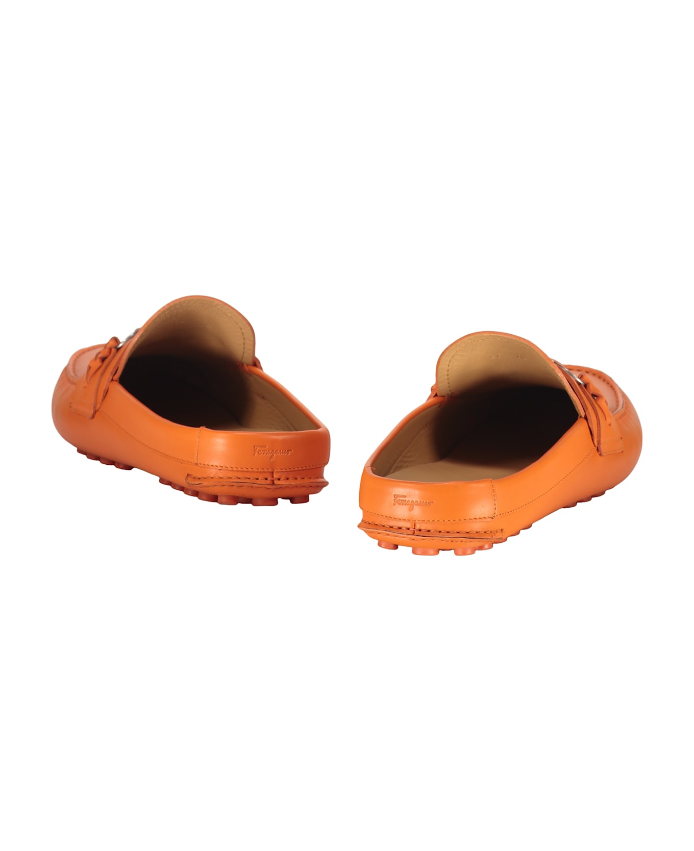 Ferragamo Leather Loafers - Orange