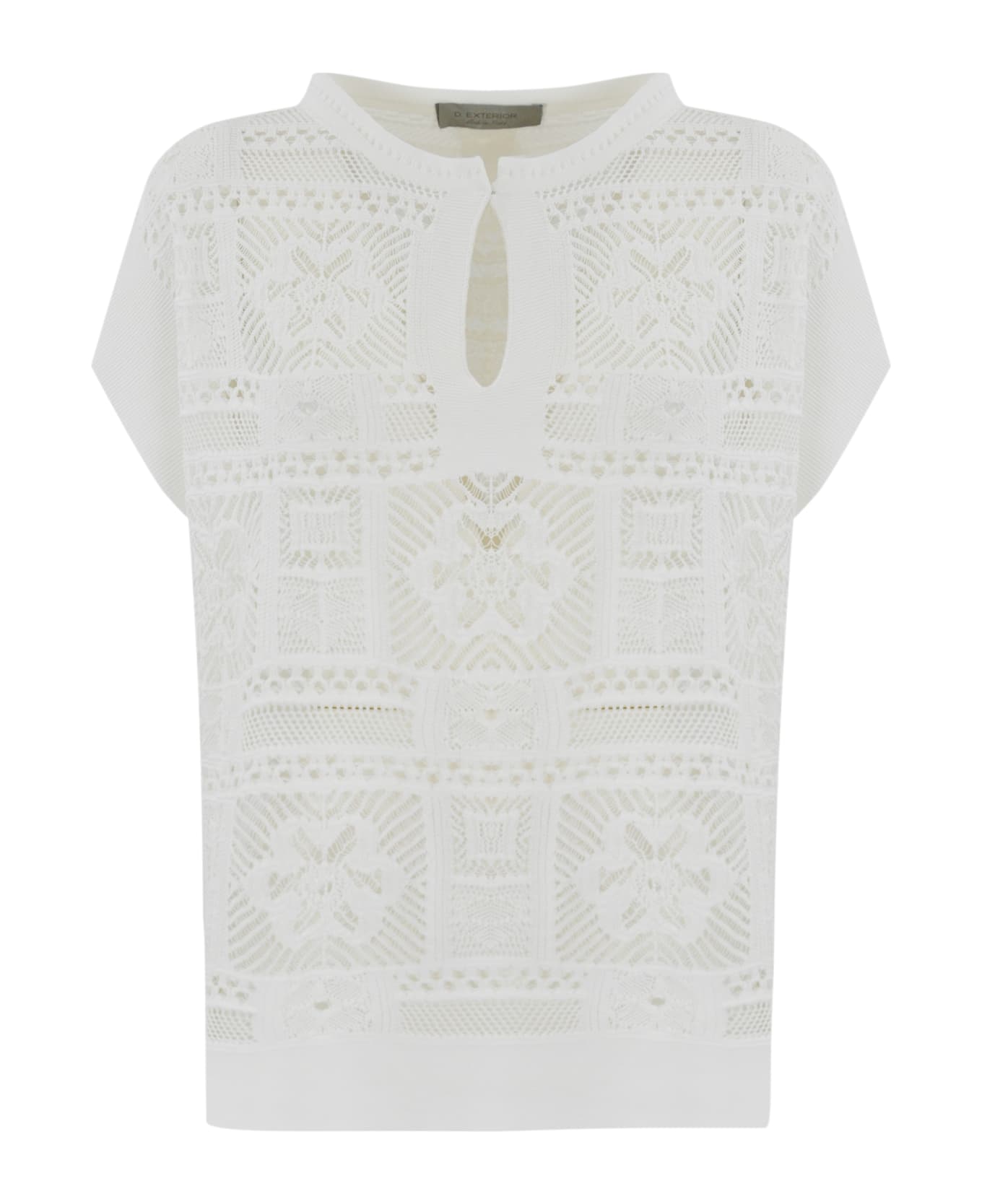 D.Exterior Cotton Patchwork Tunic - Bianco
