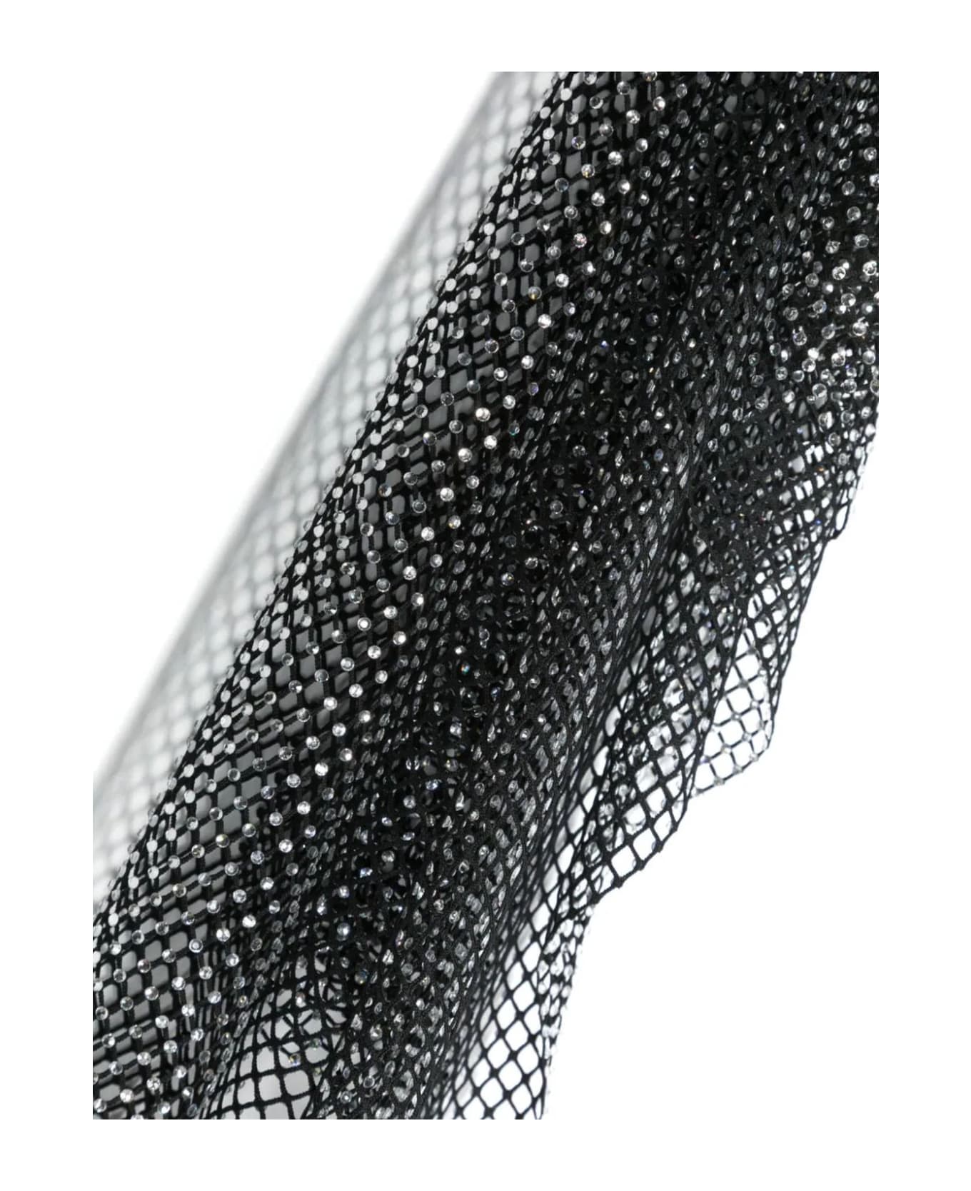 Lanvin Black Crystal-embellished Mesh Scarf - Black コート