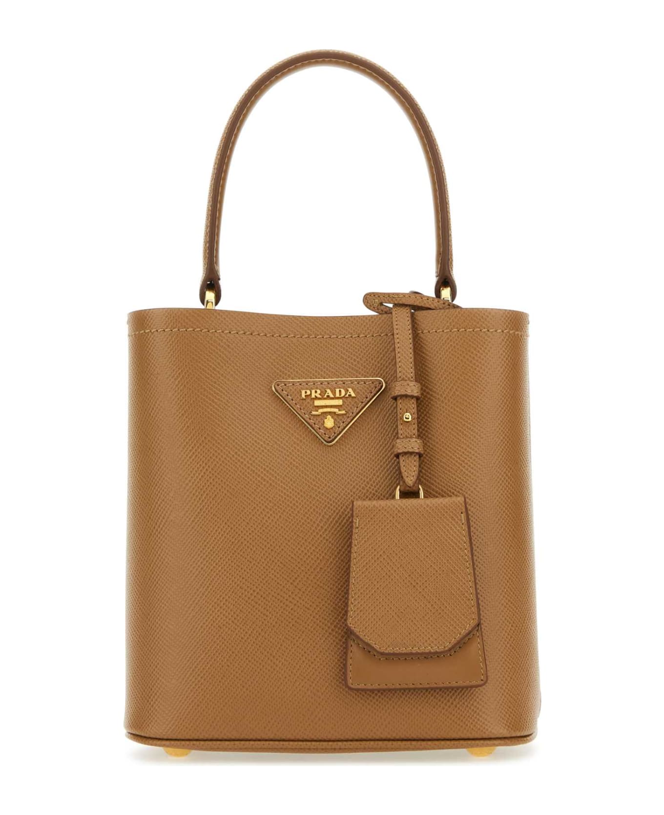 Prada Camel Leather Small Panier Handbag - CARAMELX