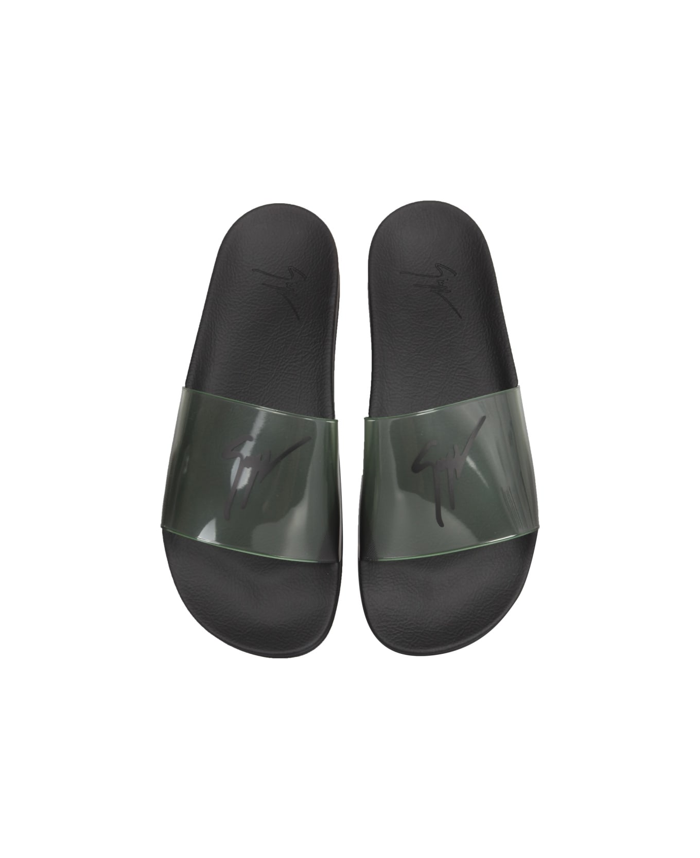 Giuseppe Zanotti Slide Sandals With Logo - BLACK