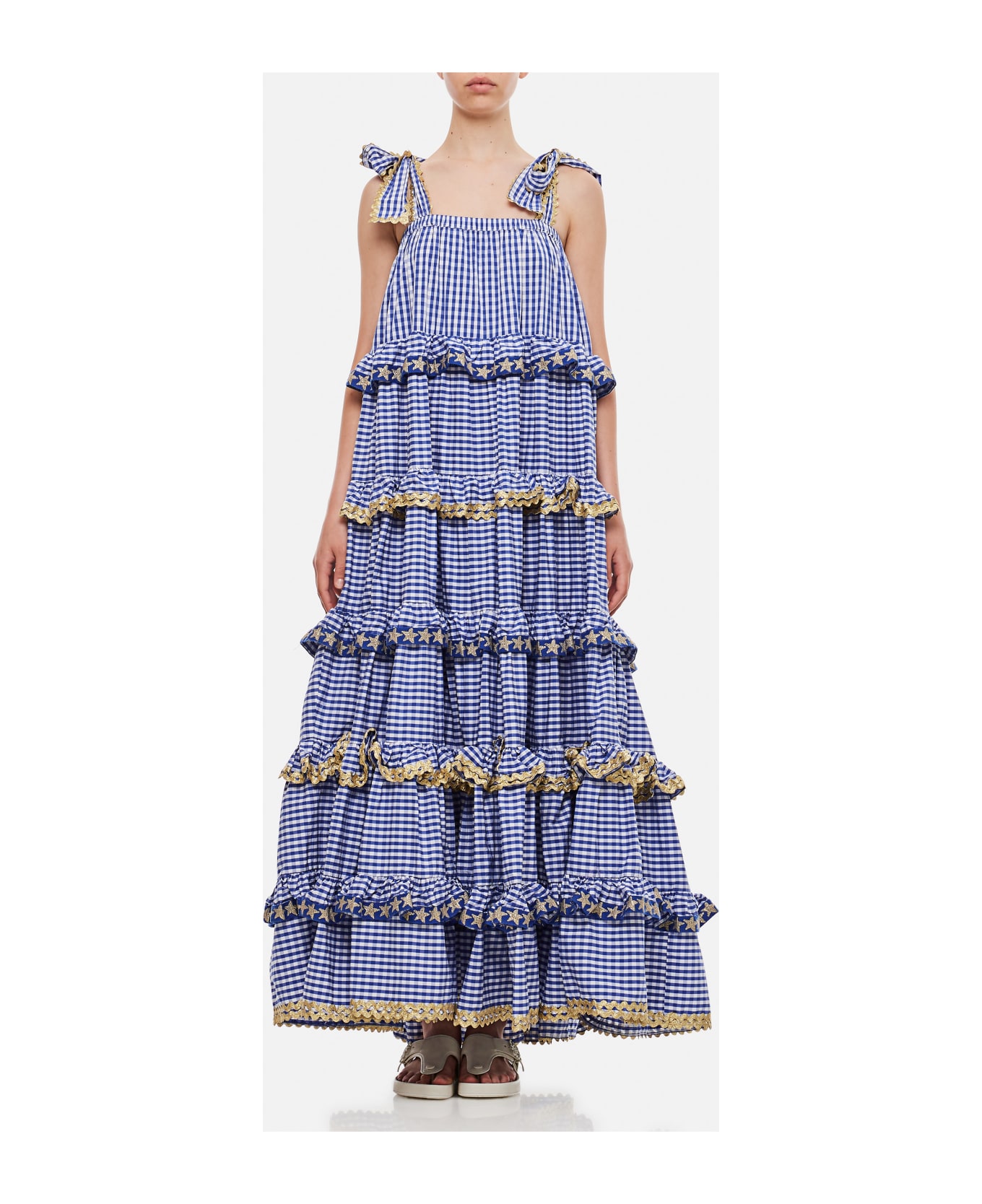 Flora Sardalos Skorpios Cotton Maxi Dress - Blue ワンピース＆ドレス