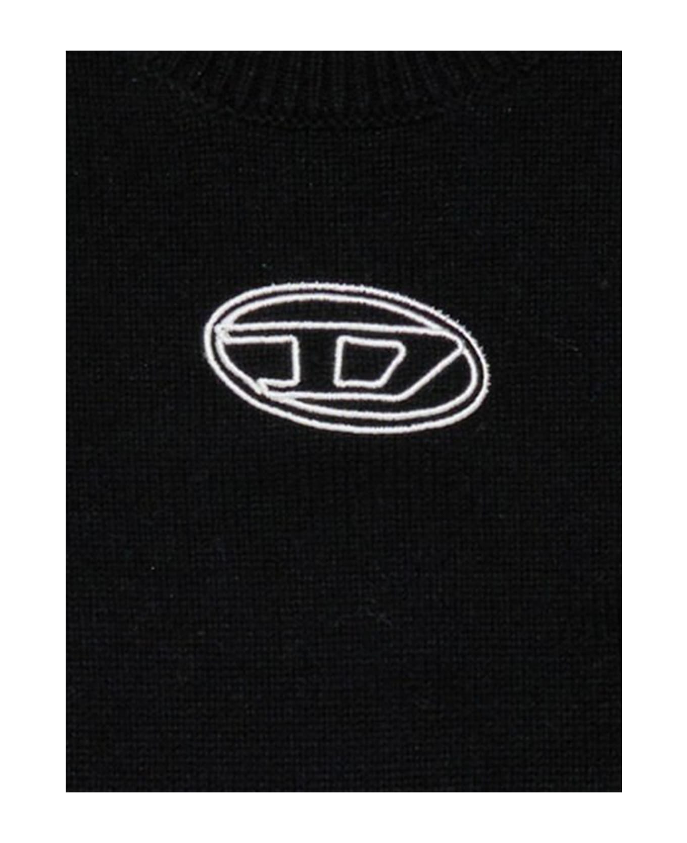 Diesel Viscose Blend Sweater With Logo - Black