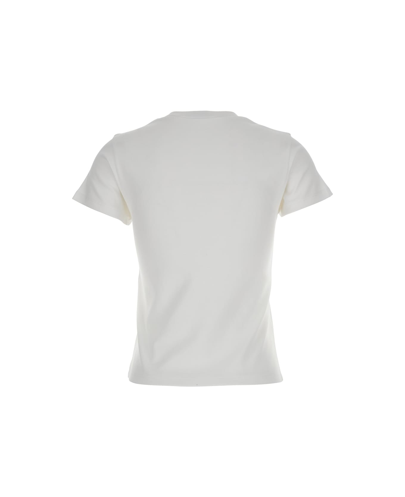 Alexander McQueen White Crewneck T-shirt With Skull Embroidery On The Front In Cotton Woman - White
