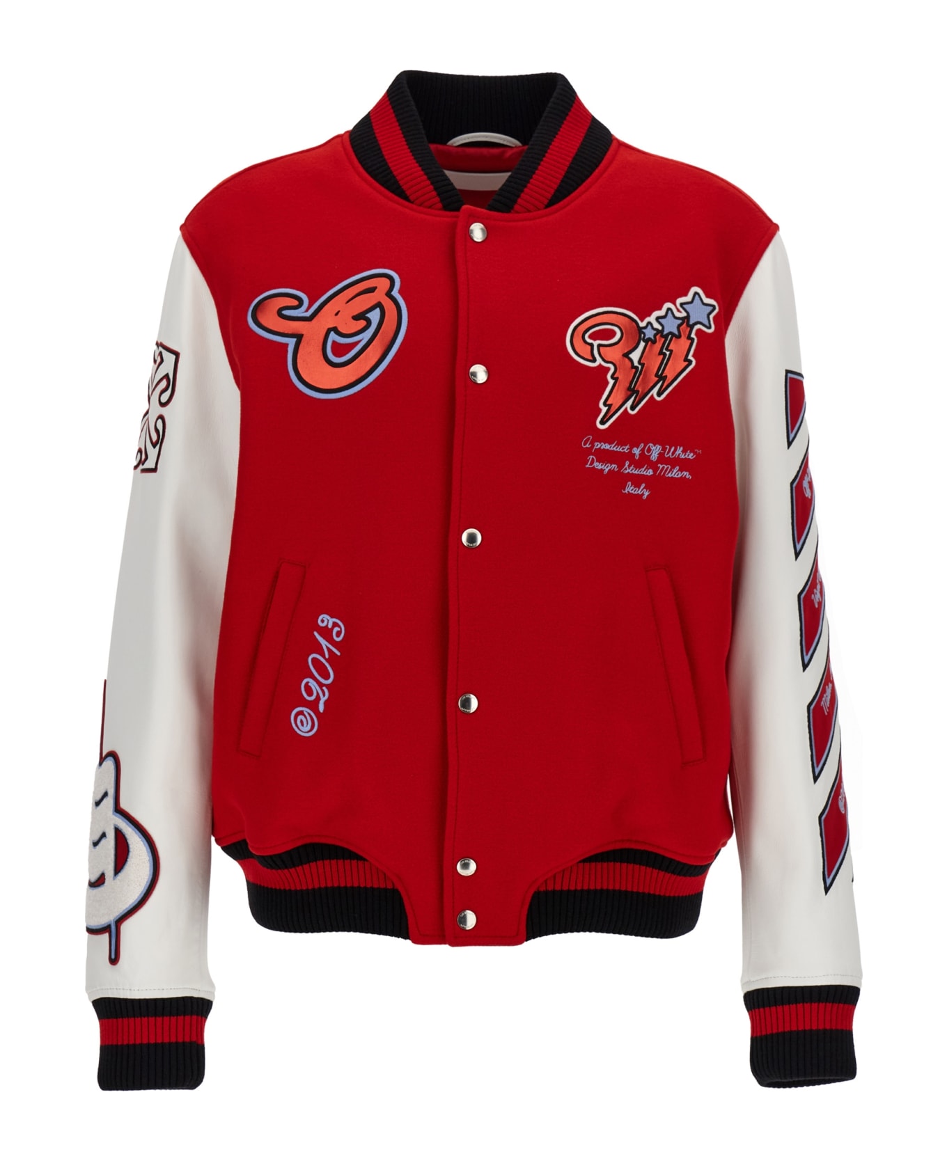 Off-White 'varsity' Bomber Jacket - Red