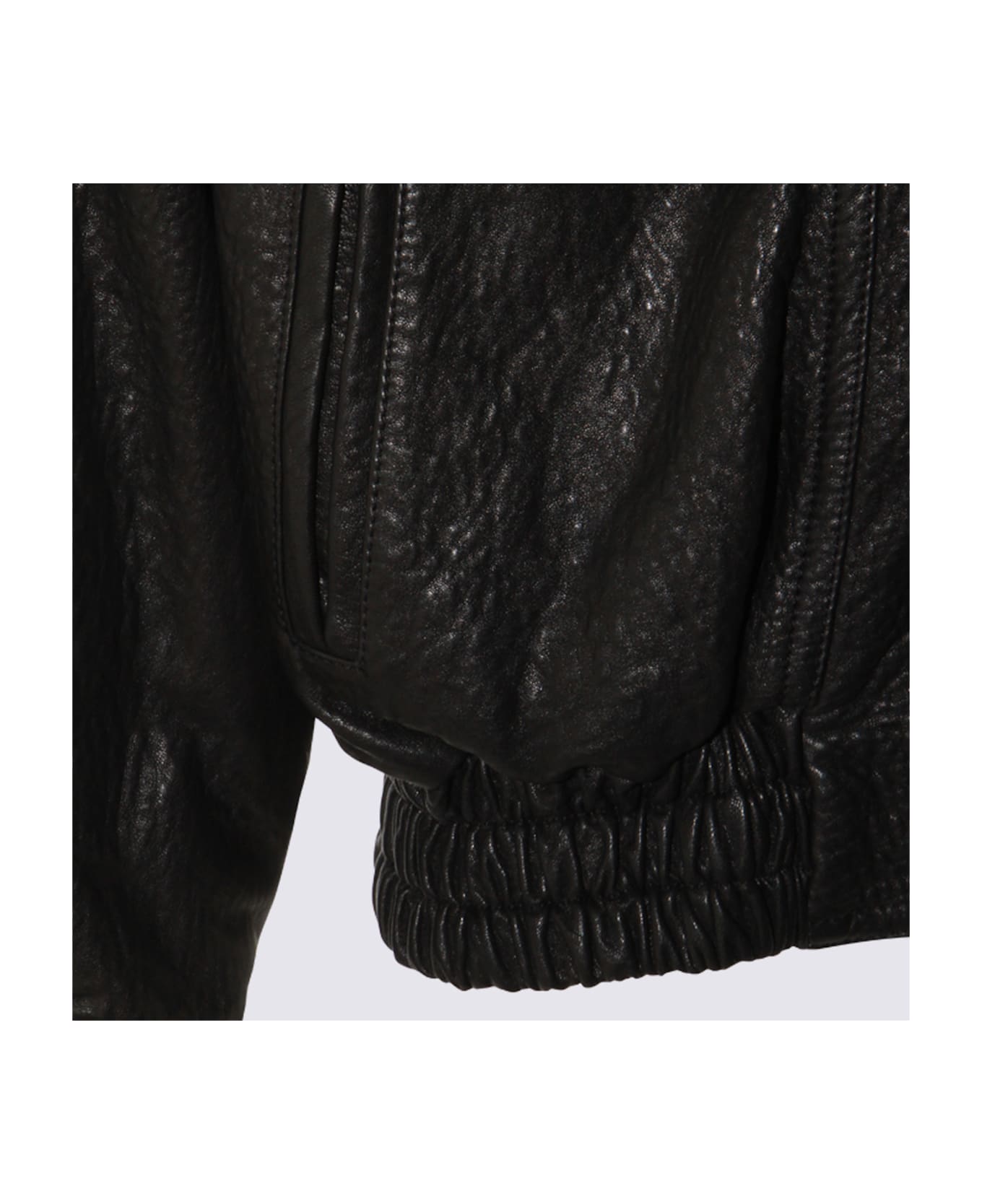 Saint Laurent Black Leather Jacket - Black