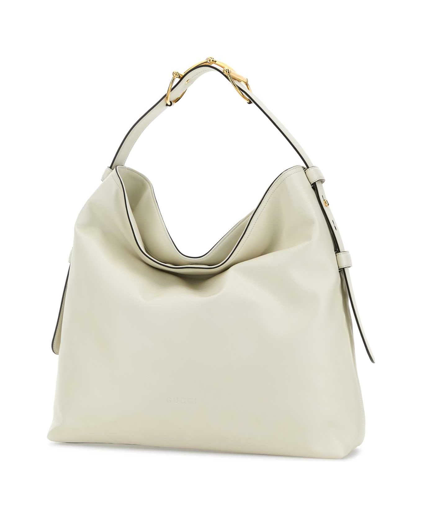 Gucci White Leather Large Gucci Beatrix Shopping Bag - DUSTYWHITE
