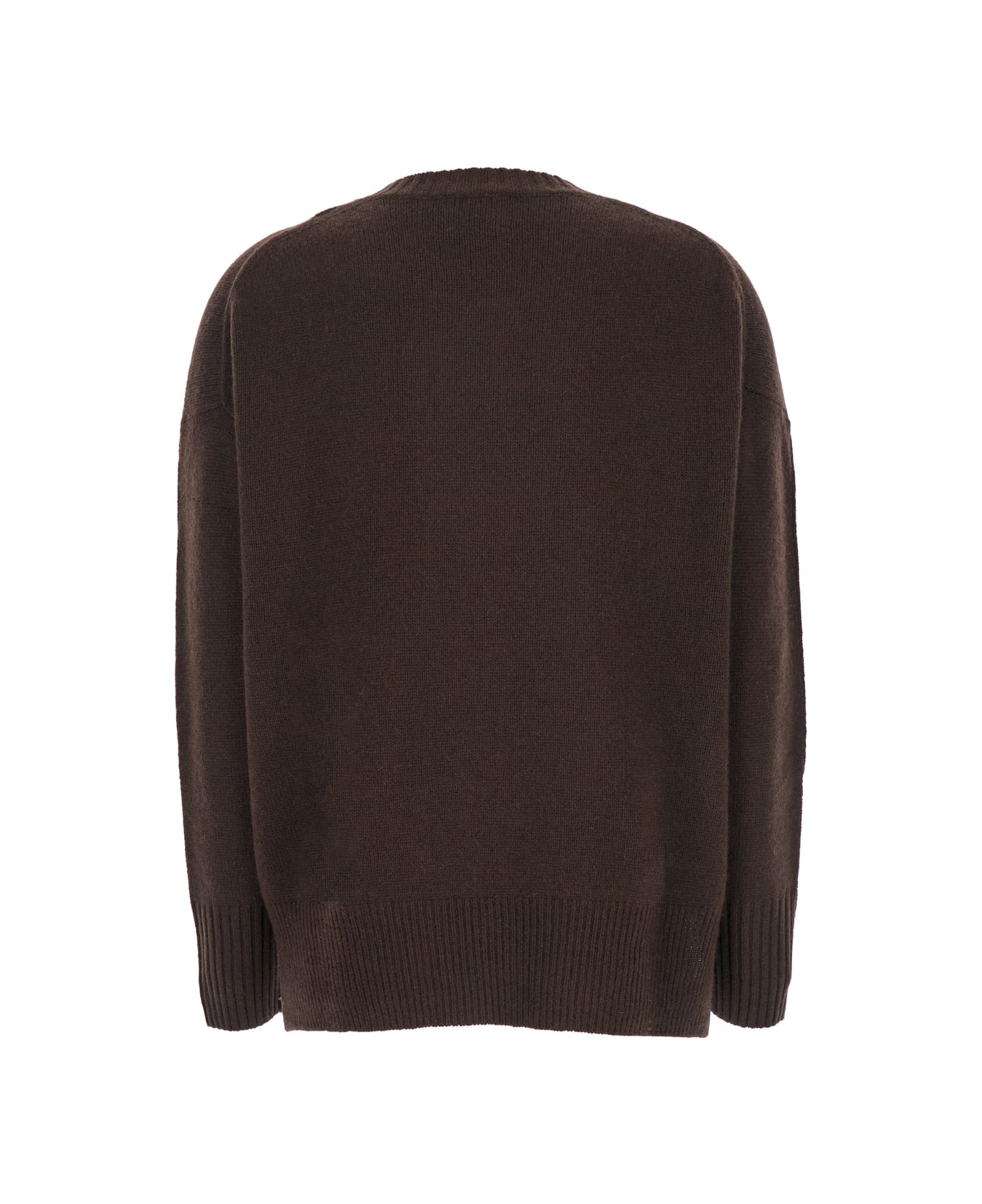 Allude Brown Crewneck Sweater In Cashmere Woman - Brown