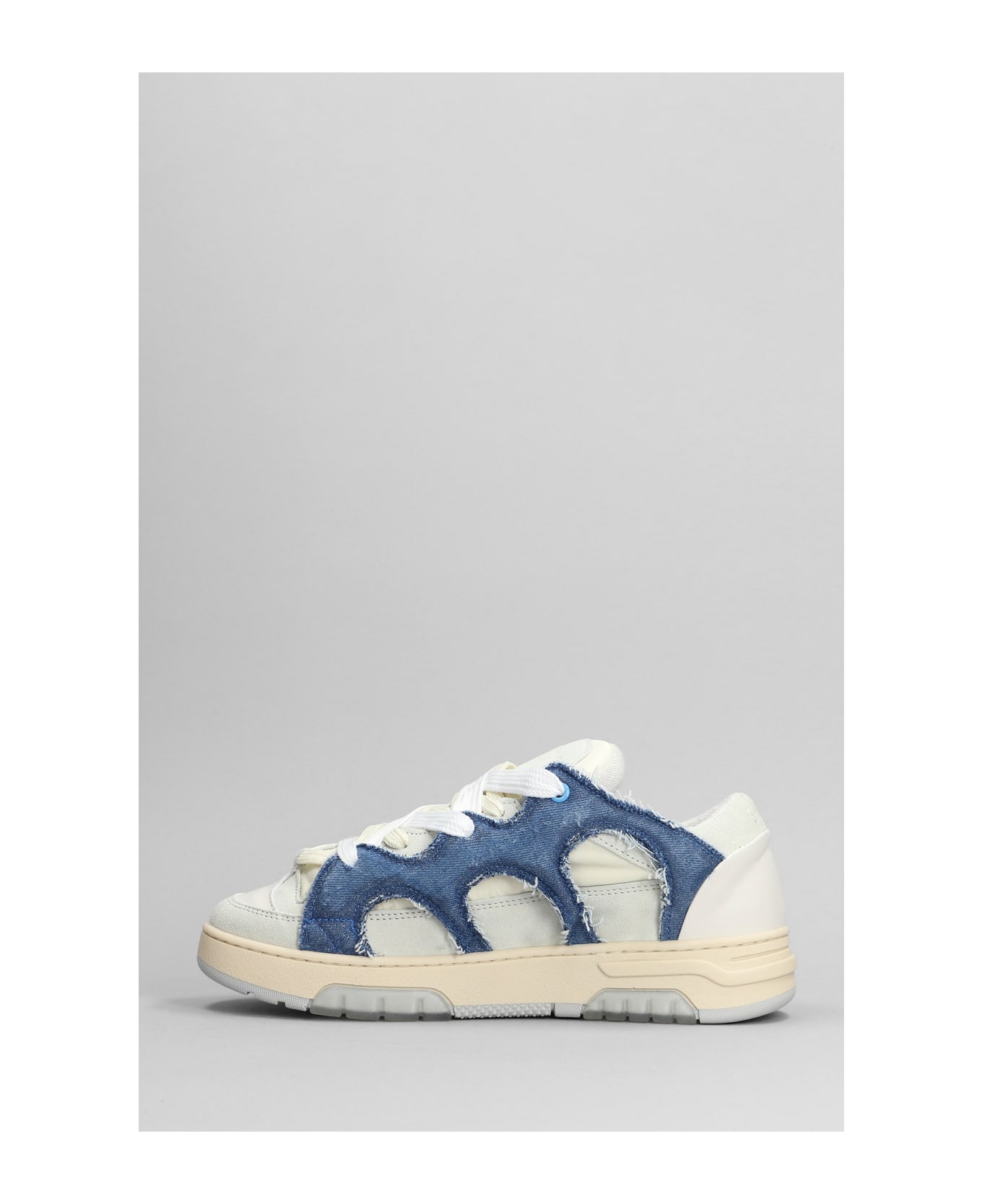 Paura Santha 1 Sneakers In White Suede And Leather - white