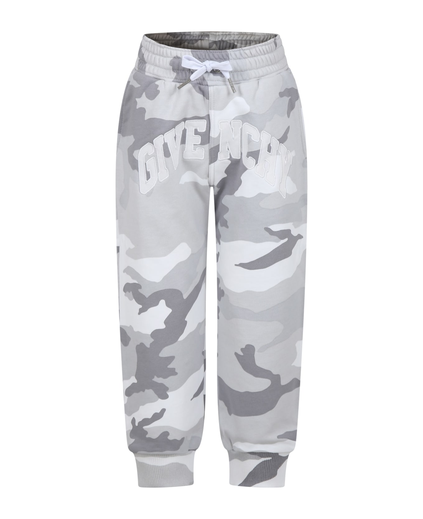 Givenchy Gray Trousers For Kids With Camouflage Pattern - Grey