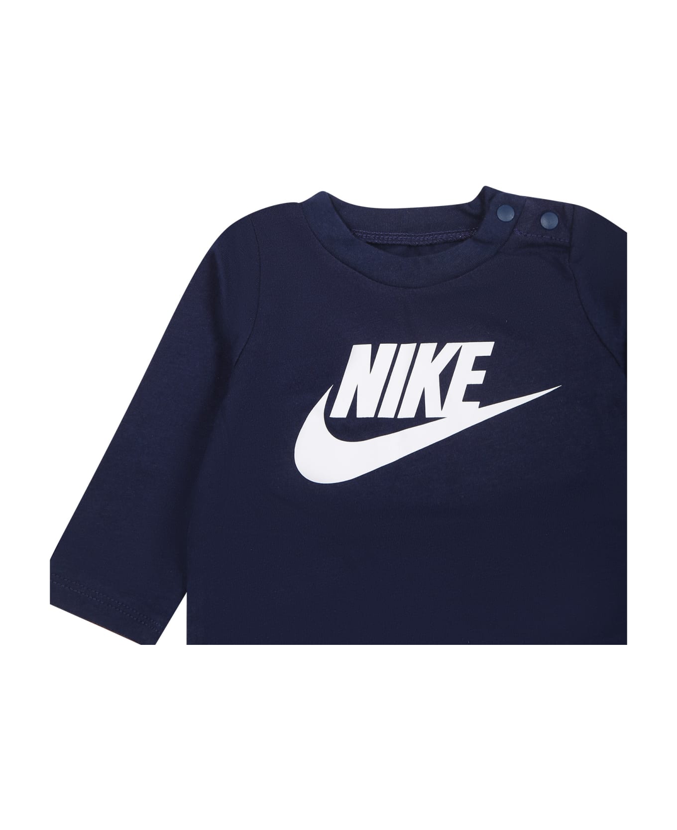 Nike Blue Babygrow For Baby Boy With Swoosh - Blue