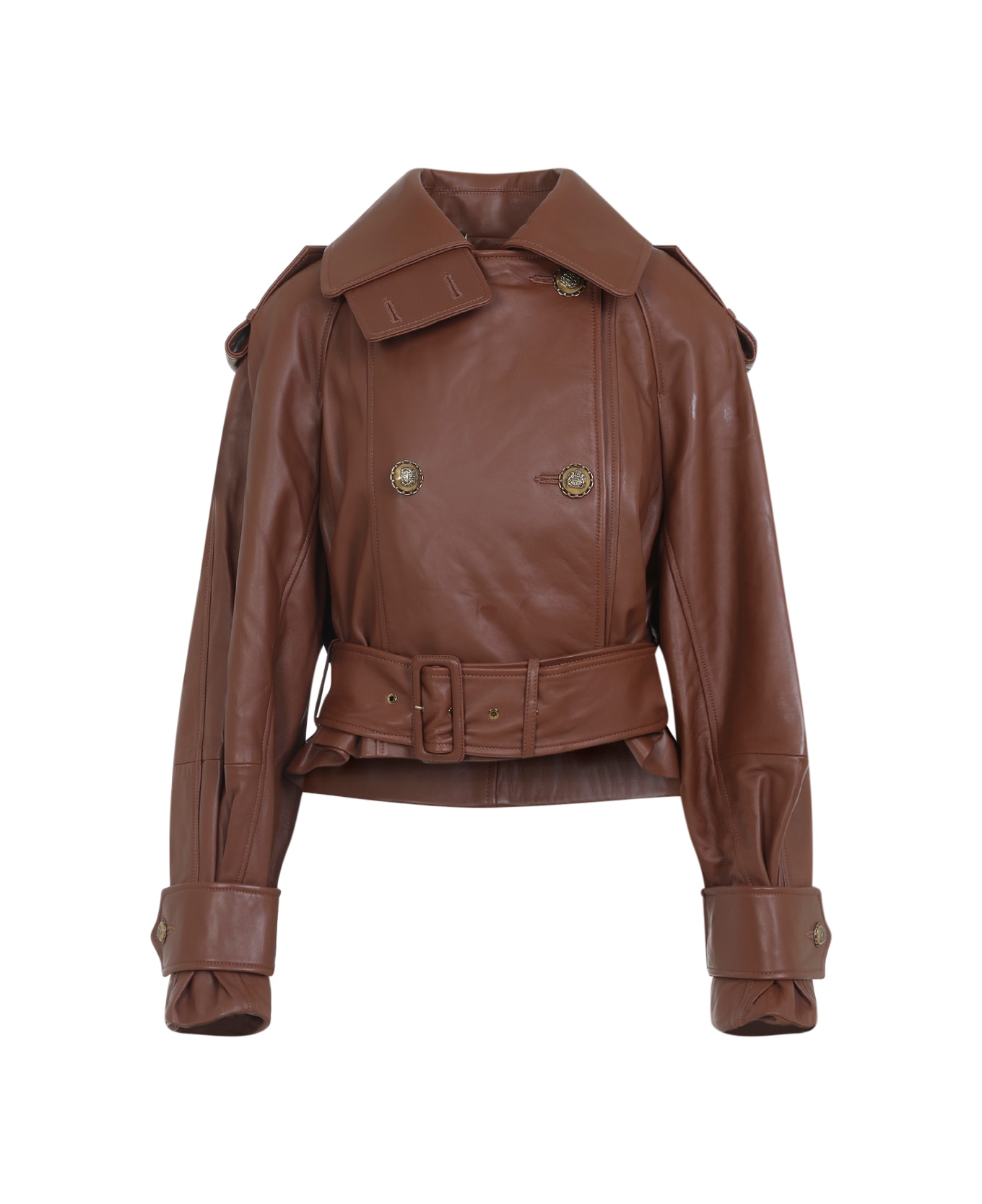 Zimmermann Hypnotic Leather Crop Trench - Tan