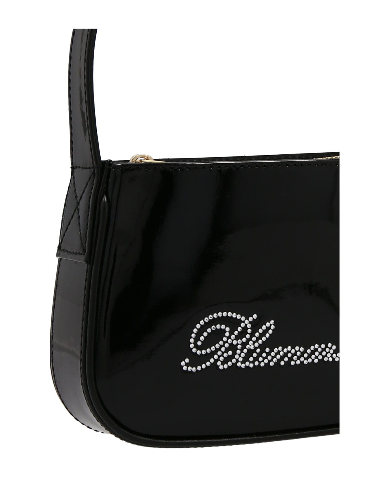 Blumarine Crystal Logo Handbag - Nero