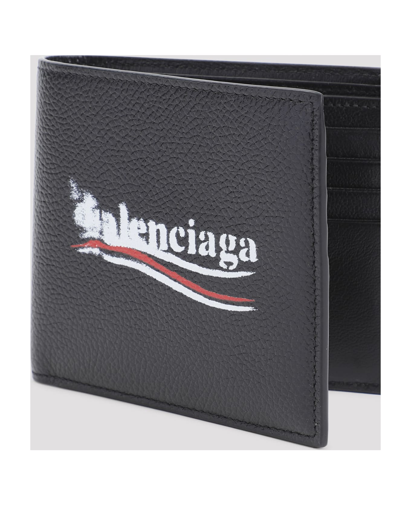 Balenciaga Cash Leather Wallet - Black